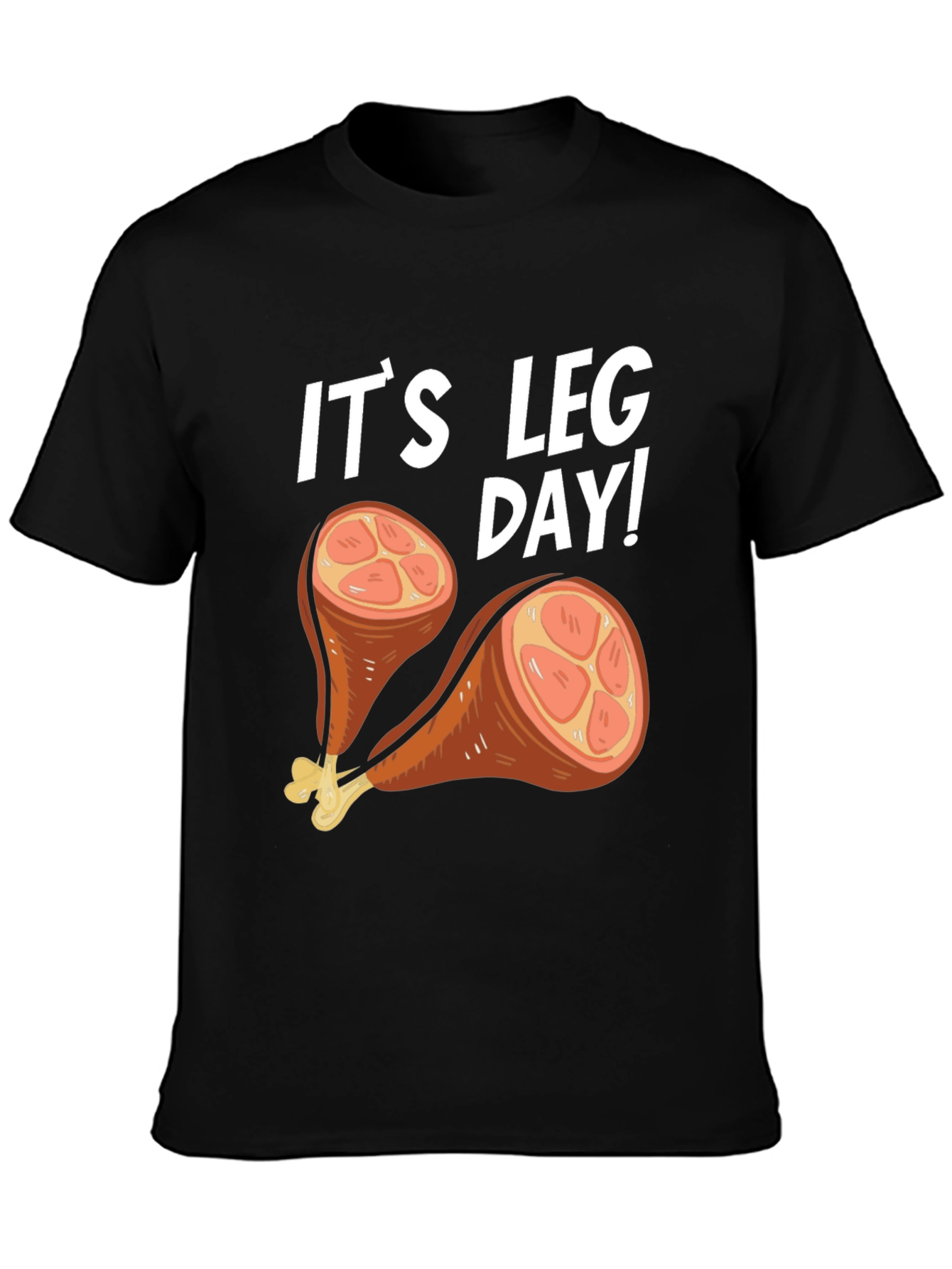 Black It's Leg Day Turkey Humor T-Shirt view 3