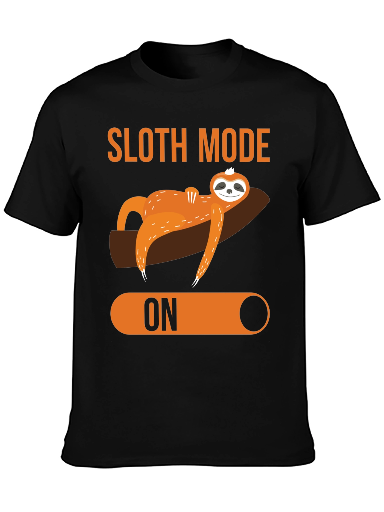 Black Sloth Mode ON Graphic T-Shirt view 3