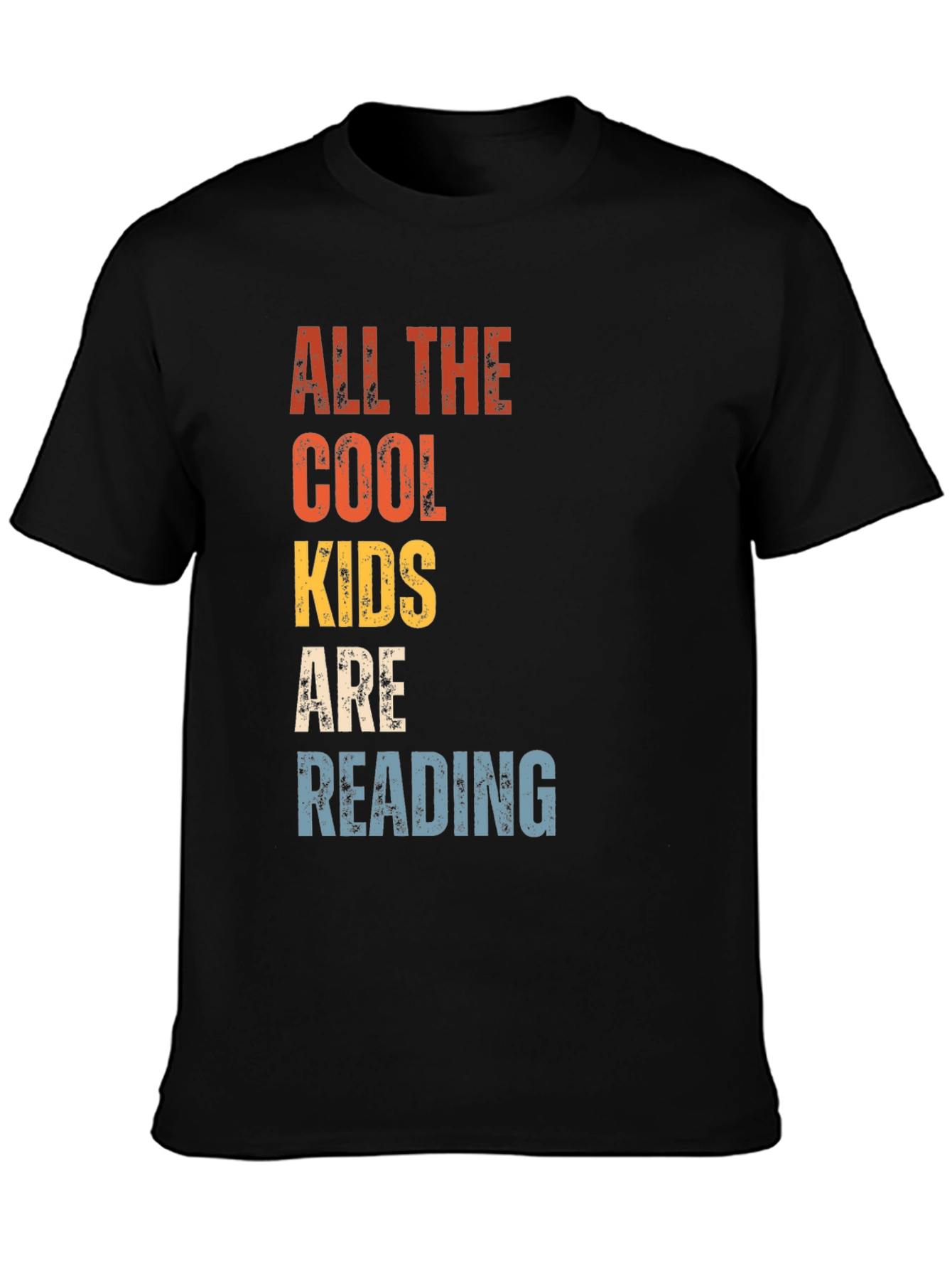Black Cool Kids Reading T-Shirt - Retro Style view 3