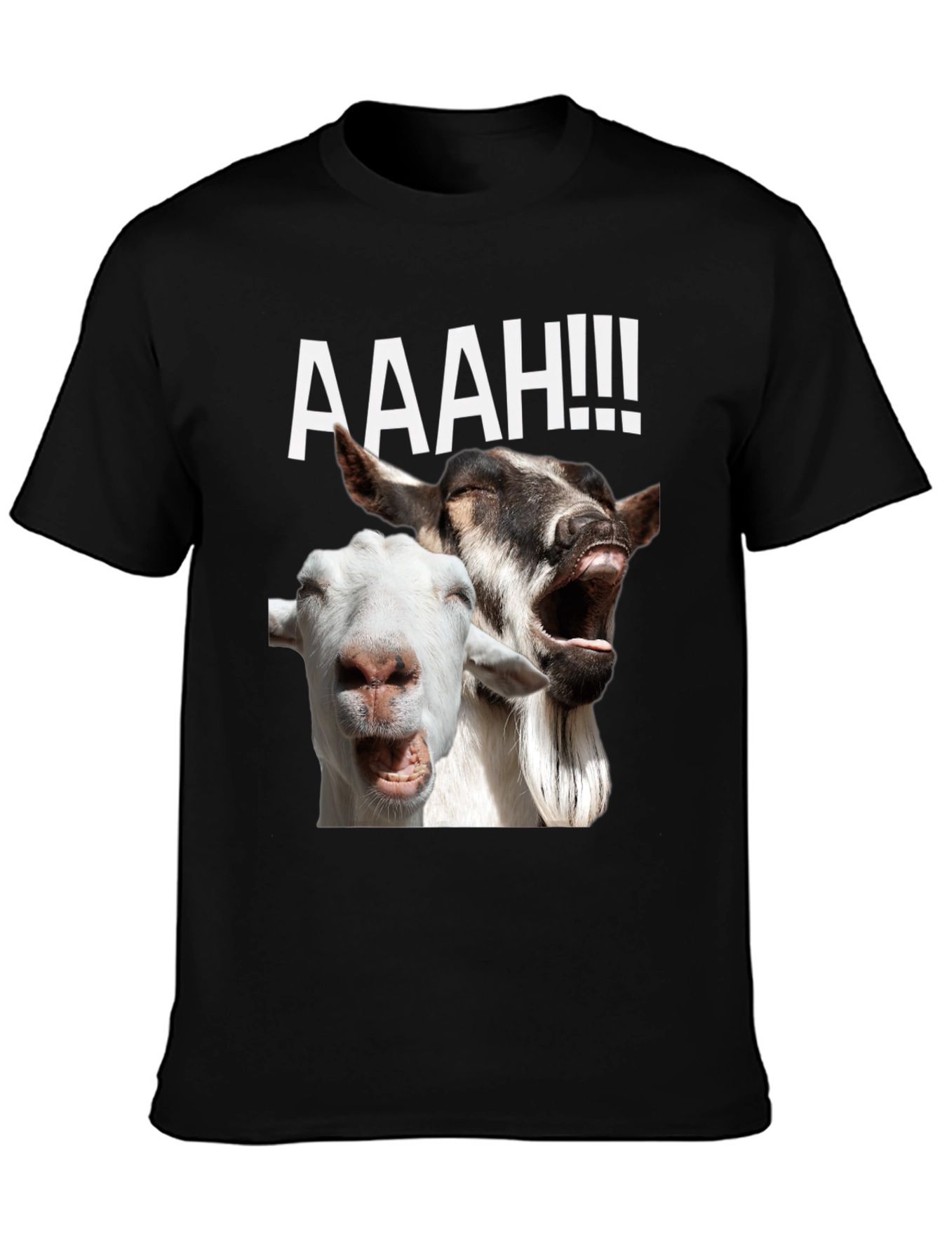 Black Screaming Goats Graphic Tee - Hilarious Novelty T-Shirt view 3