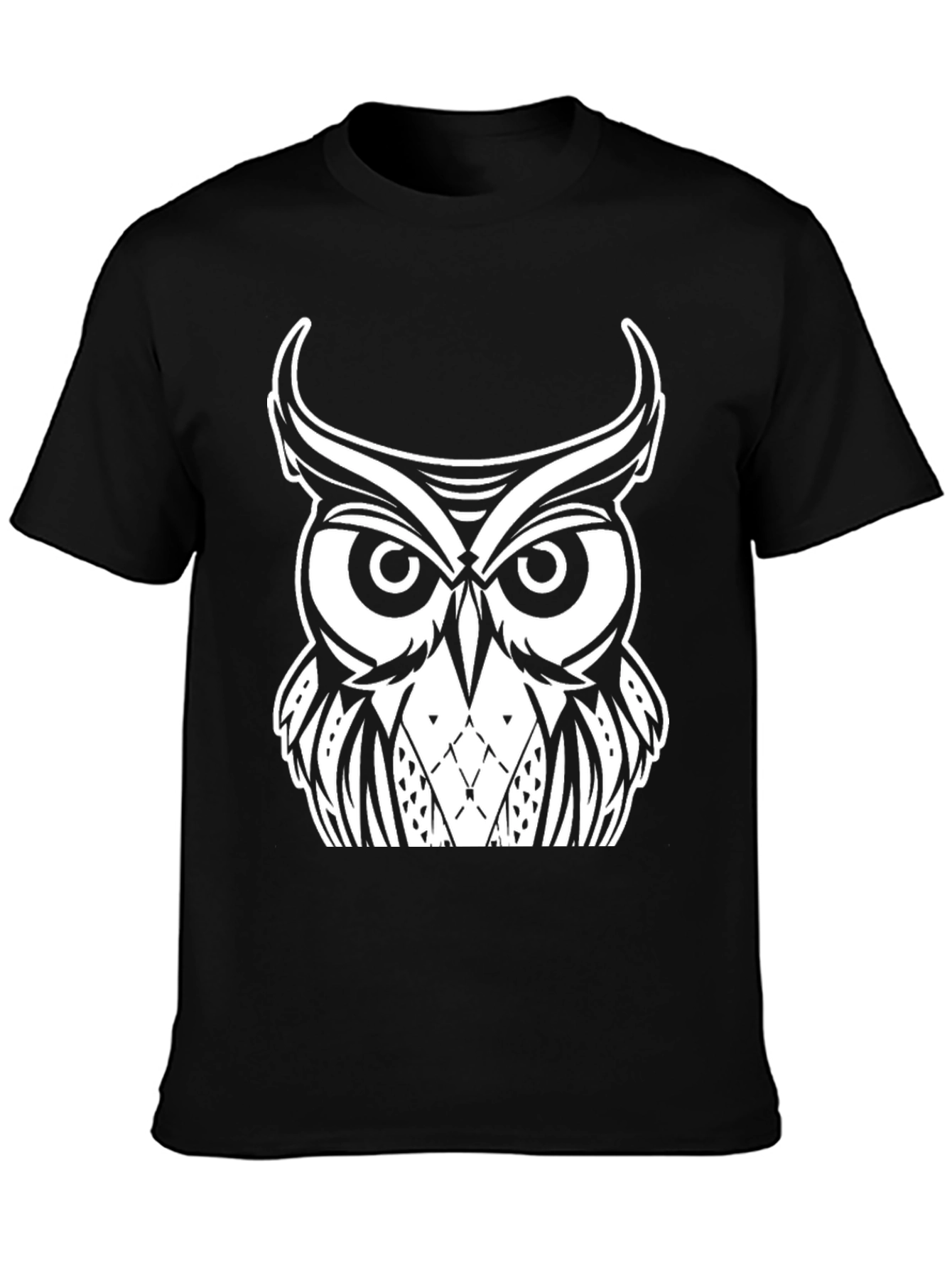 Black Owl Graphic Black T-Shirt - Unique Design view 3