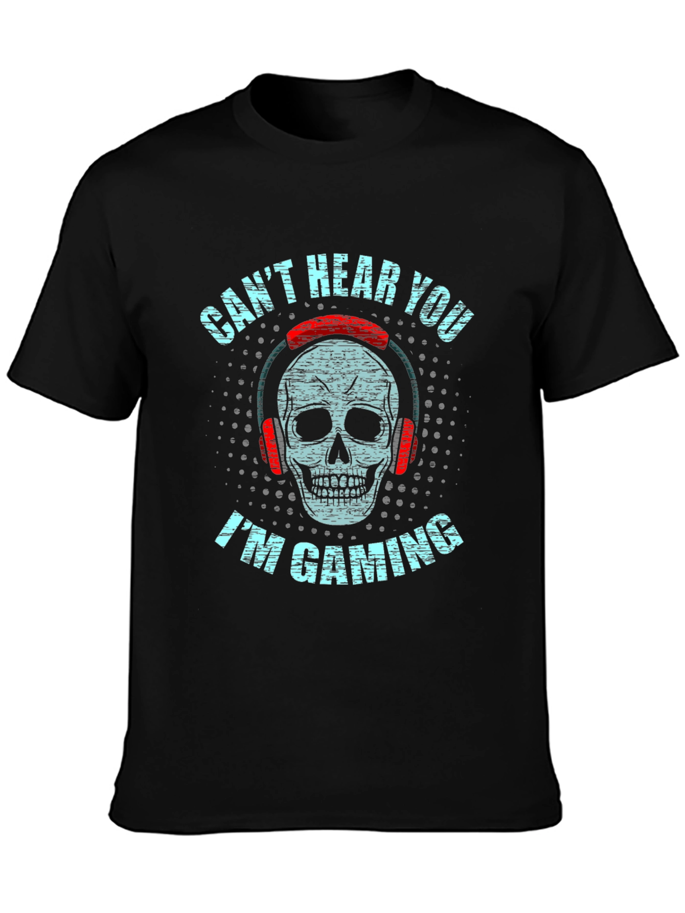 Black Gaming Skull Graphic Tee view 3