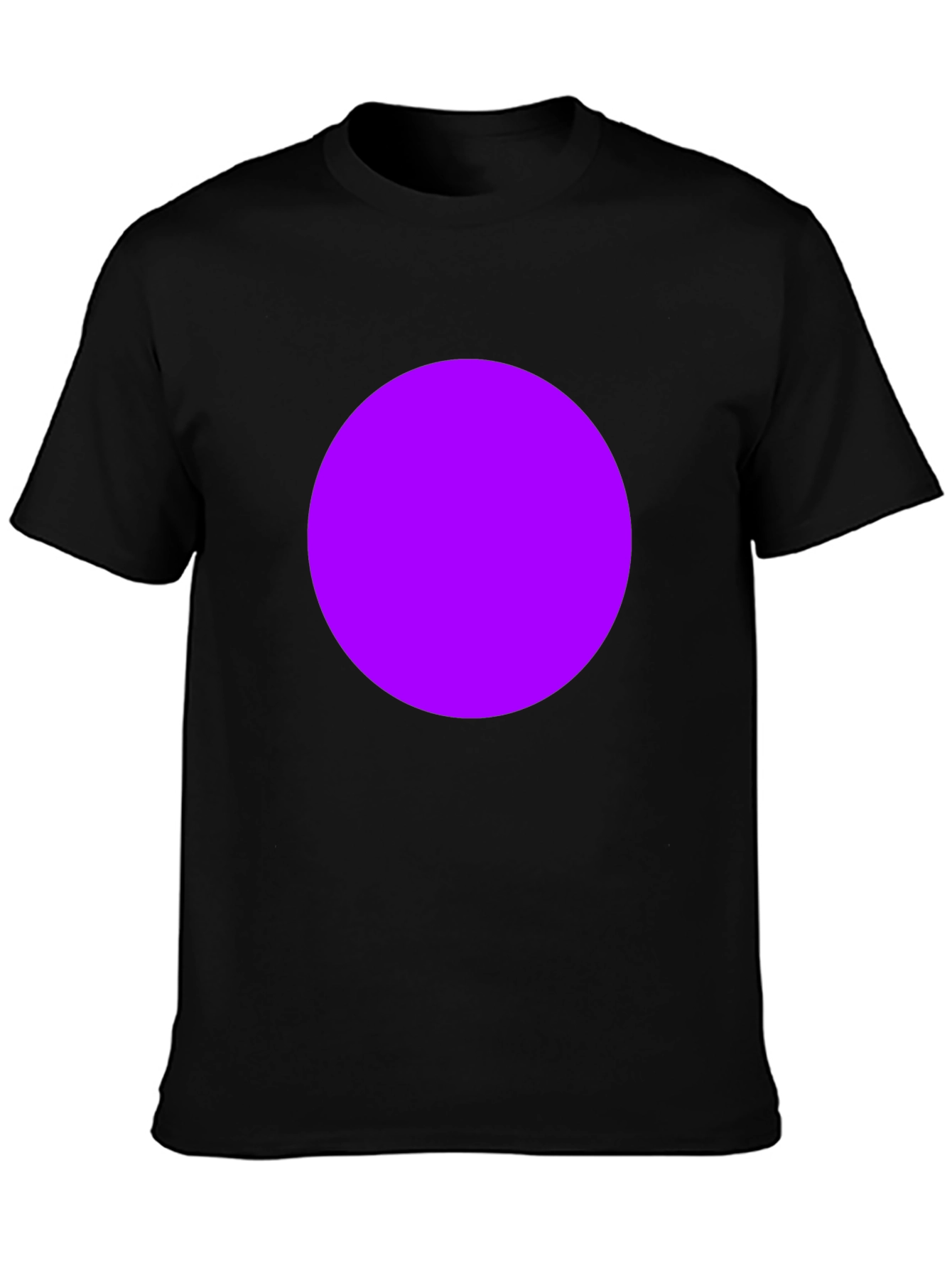 Black Men's Black T-Shirt with Bold Purple Circle Design view 3