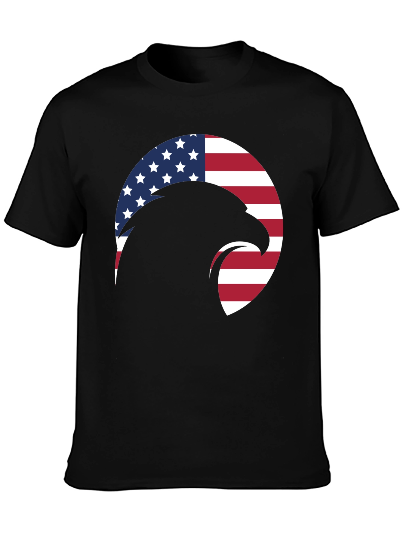 Black American Eagle Graphic T-Shirt - Patriotic Style view 3