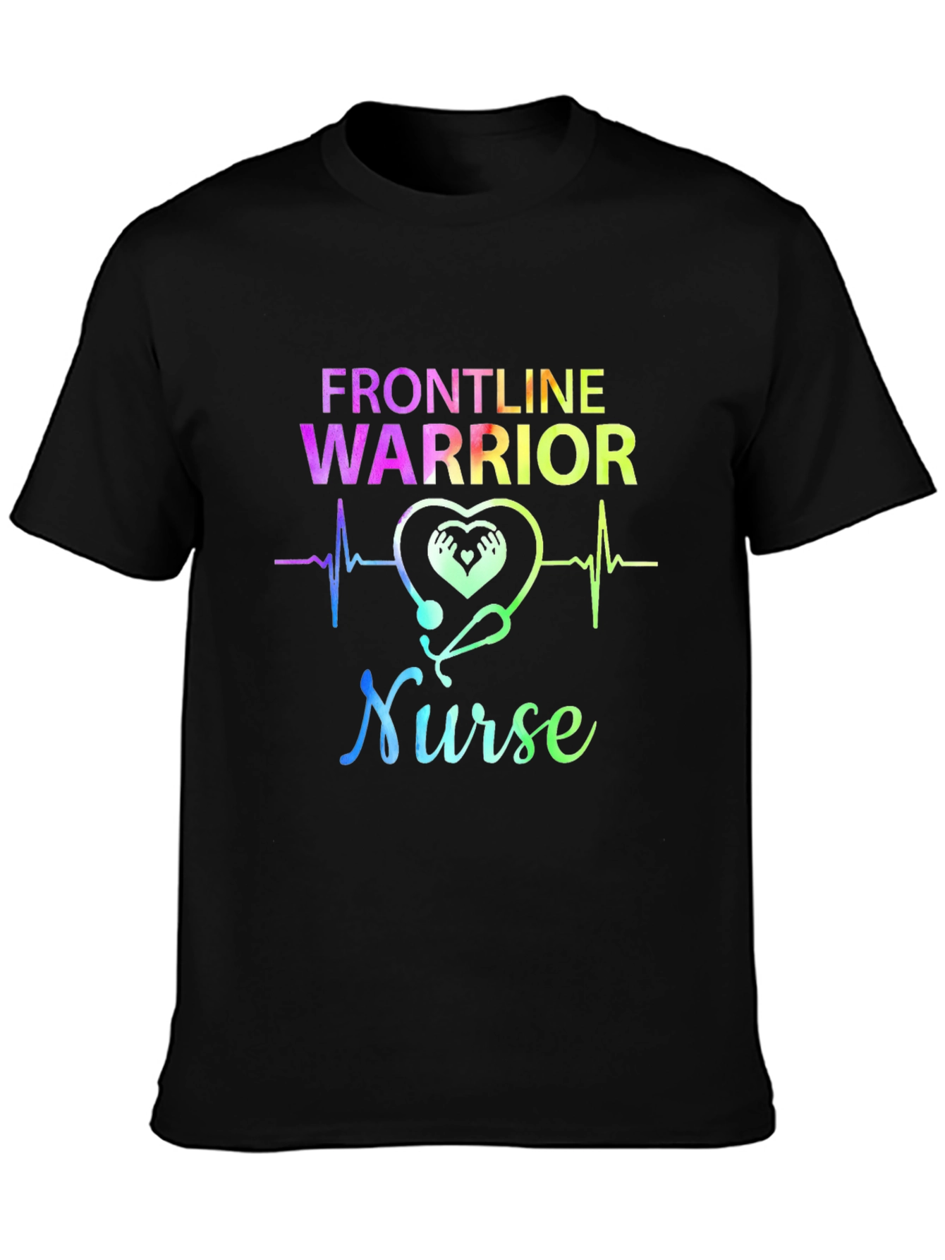 Black Frontline Warrior Nurse Graphic Tee - Unisex view 3