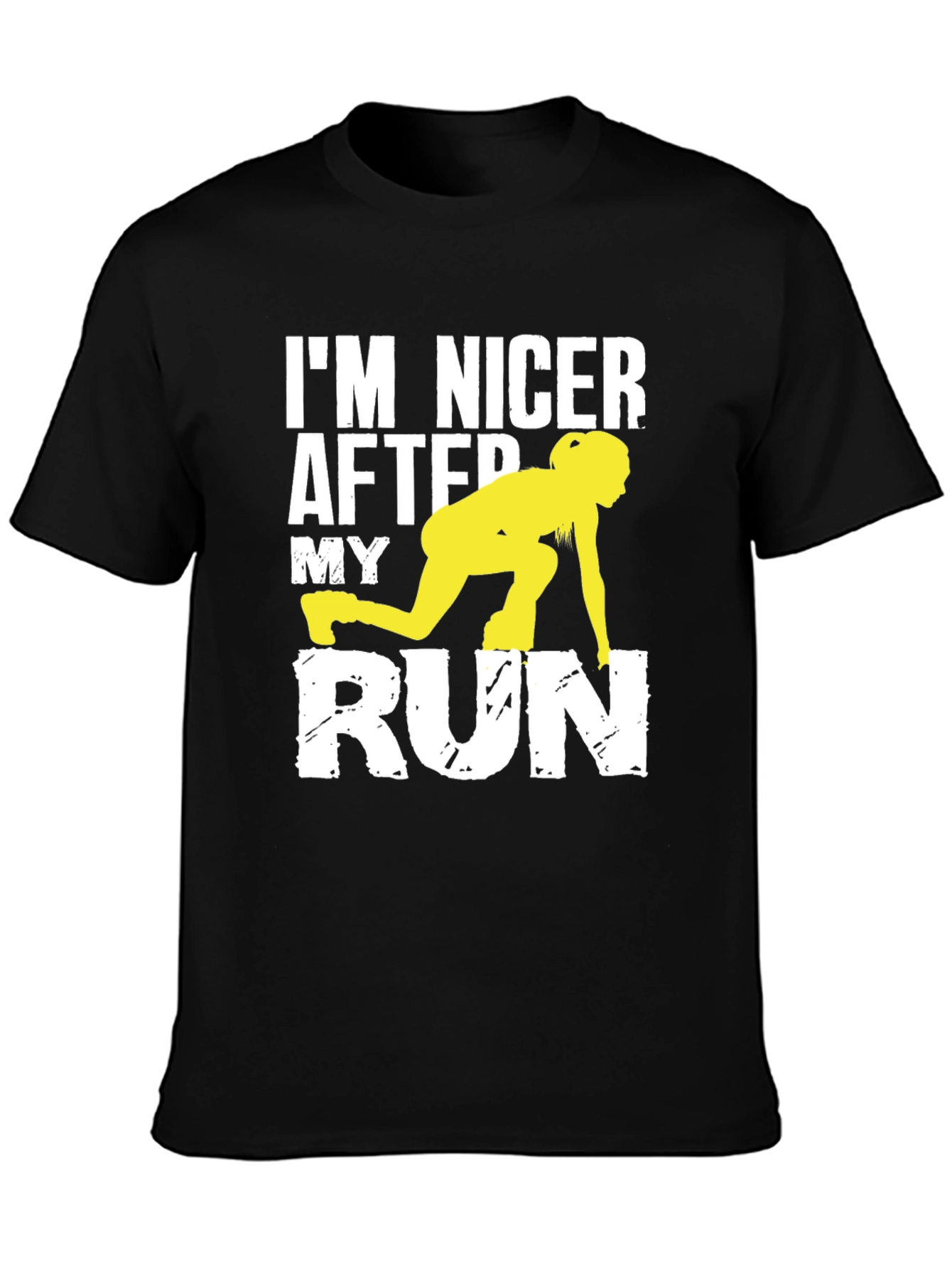 Black Funny Running T-Shirt: I'm Nicer After My Run view 3