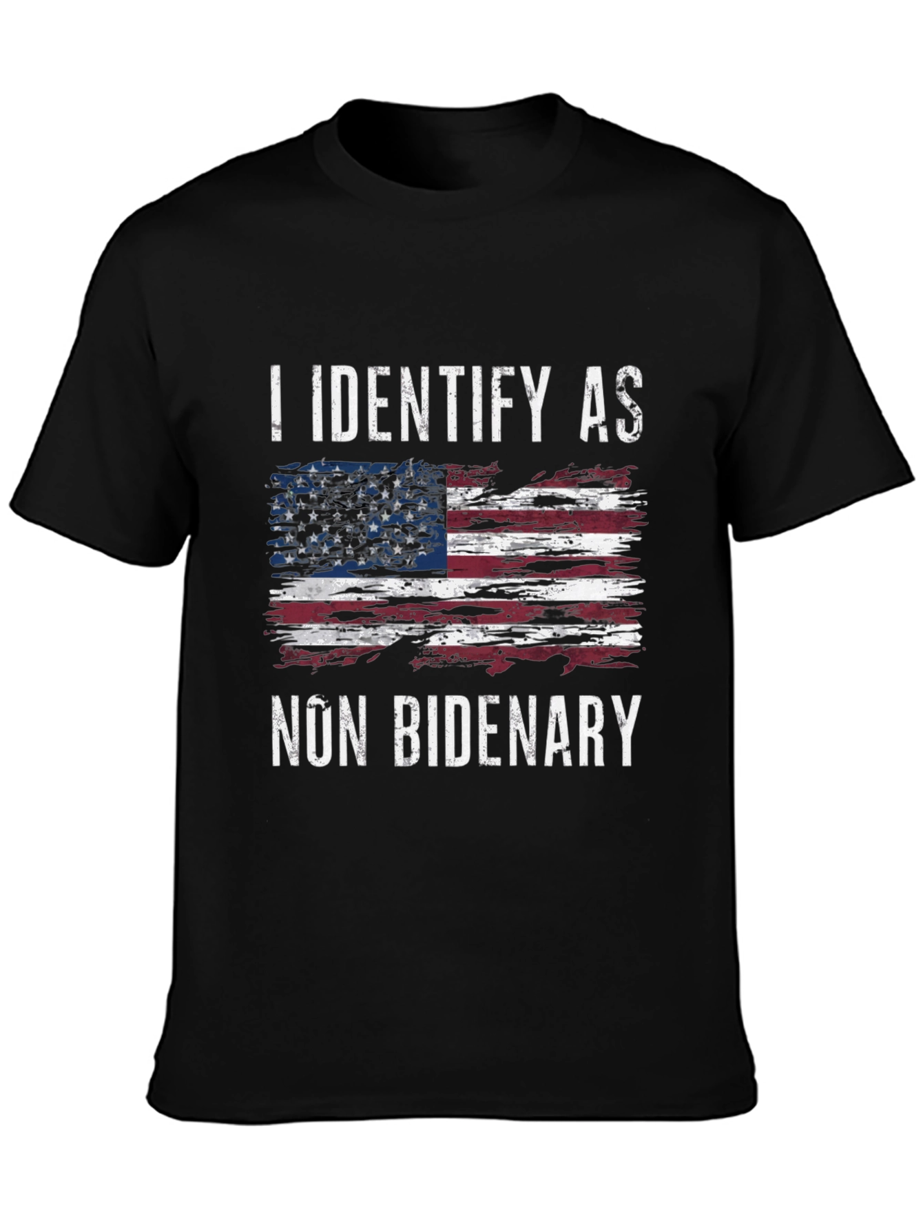 Black Non Bidenary T-Shirt - Political Humor view 3