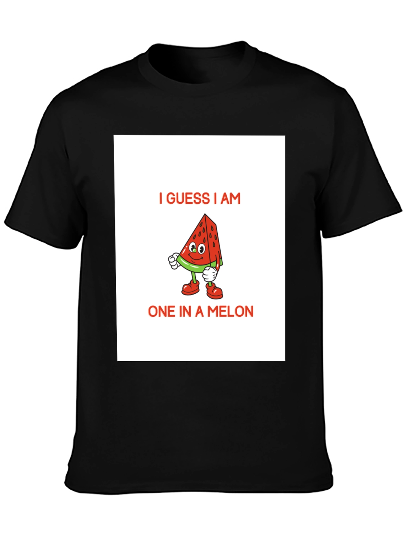 Black One in a Melon Graphic T-Shirt - Novelty Fruit Tee view 3