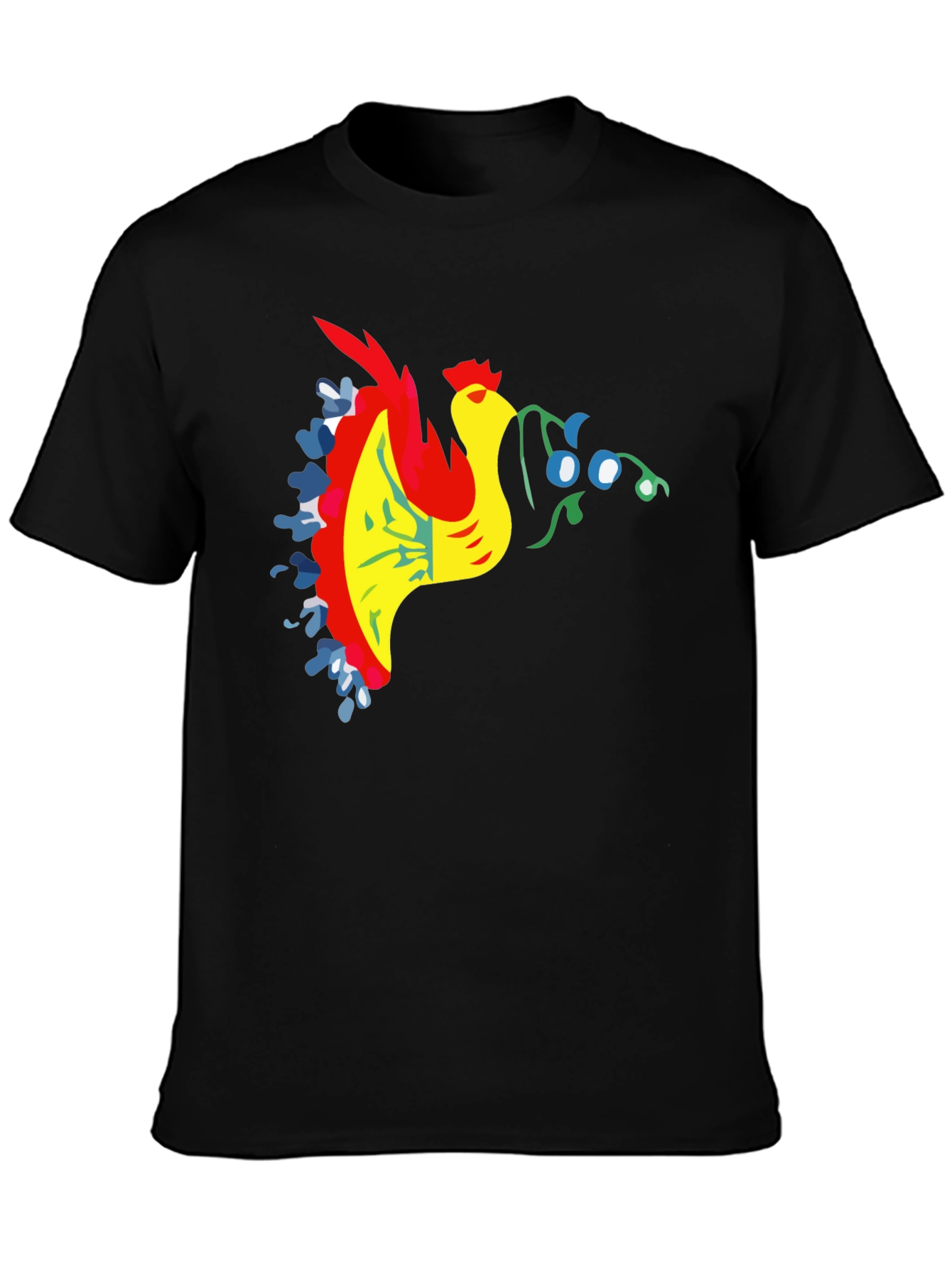 Black Rooster Graphic Black T-Shirt view 3