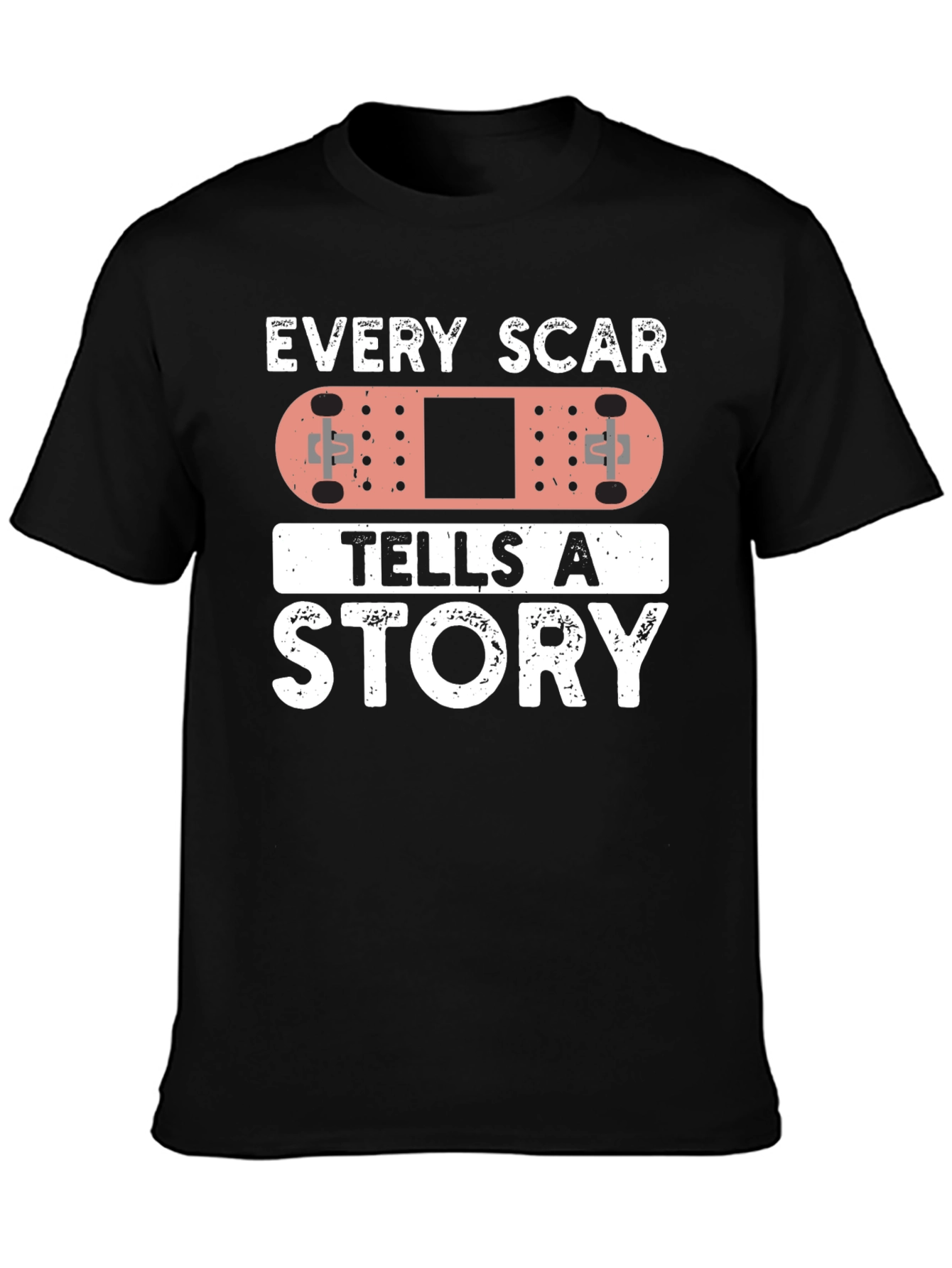 Black Every Scar Tells A Story Bandage Graphic T-Shirt view 3