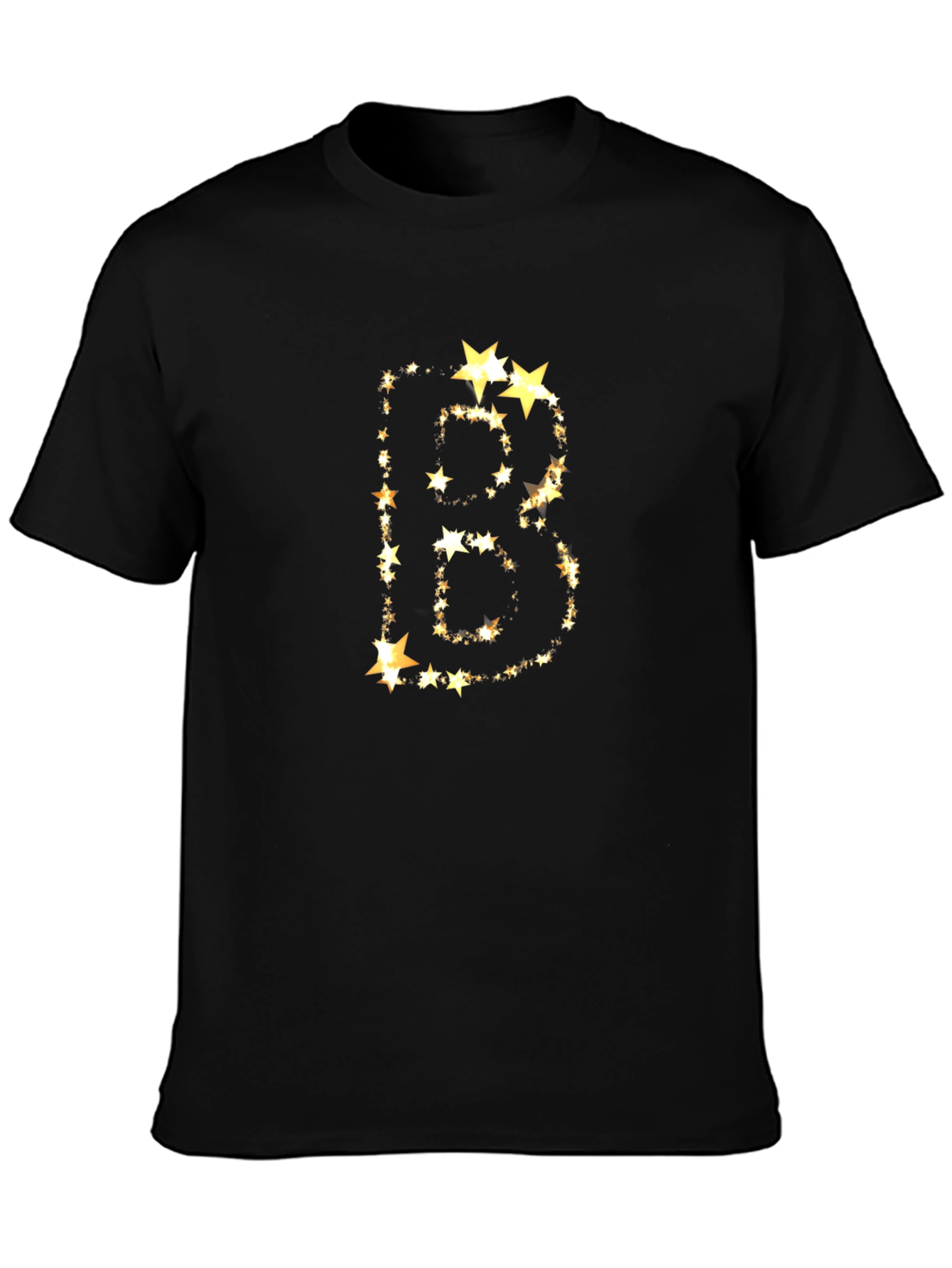 Black Starry Letter B Graphic Tee - Black view 3