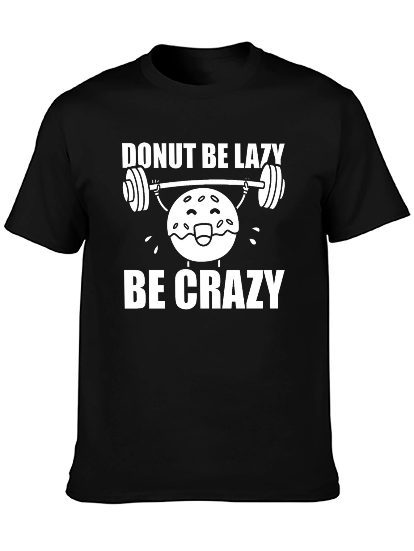 Black Donut Be Lazy Be Crazy Graphic T-Shirt view 3