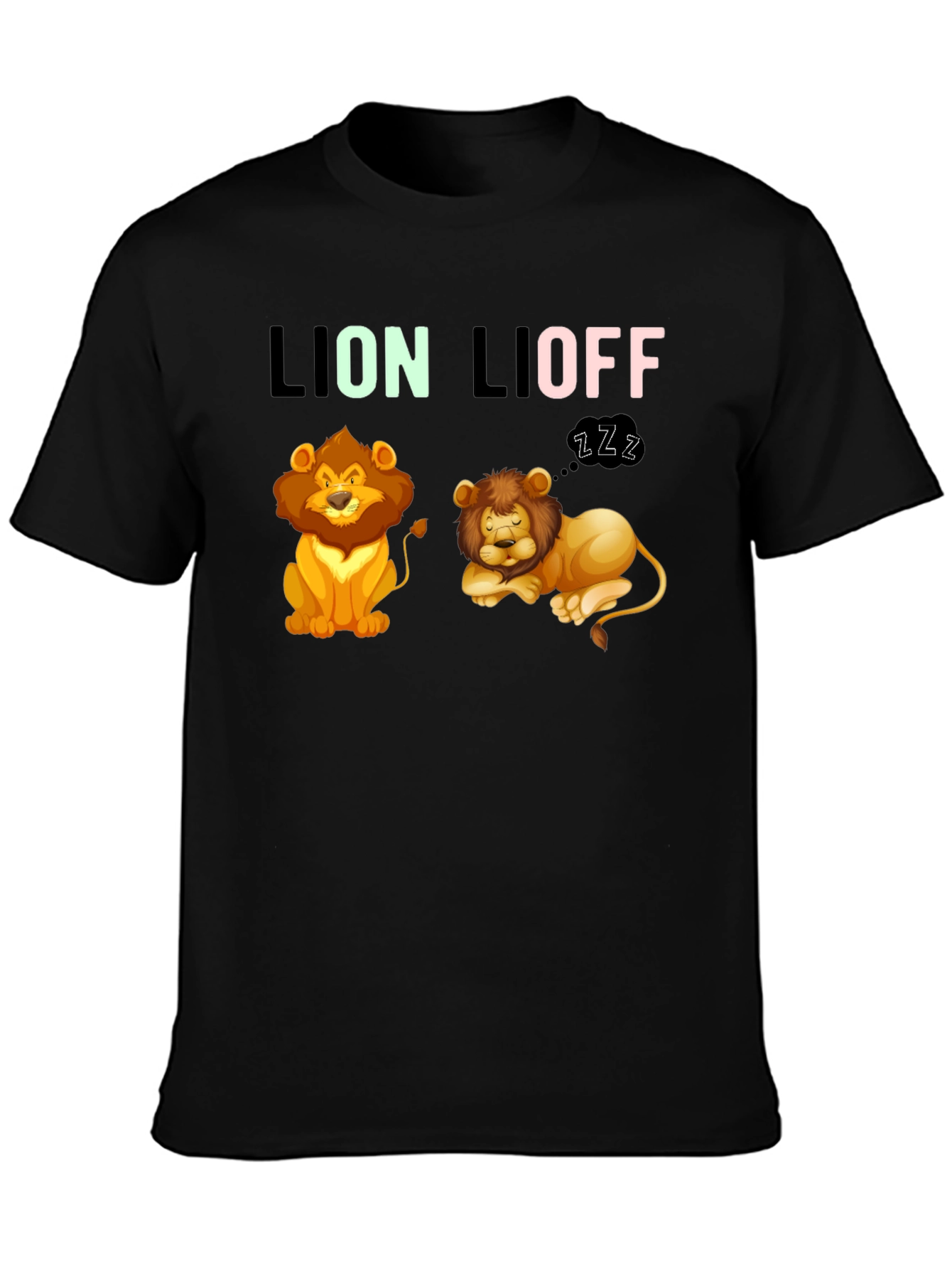 Black Lion Lioff T-Shirt - Funny Graphic Tee view 3