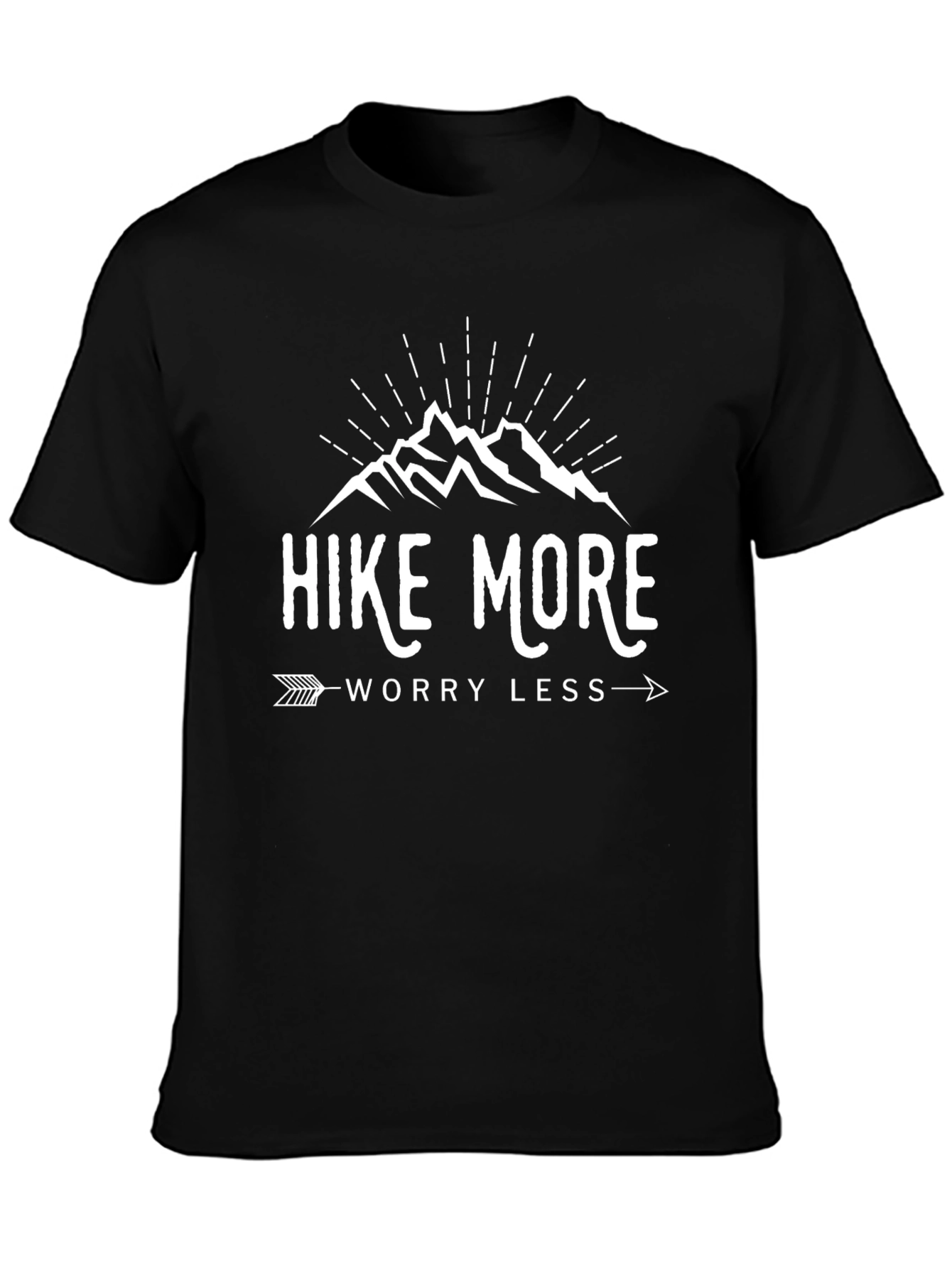 Black Hike More Worry Less Graphic Tee - Black view 3