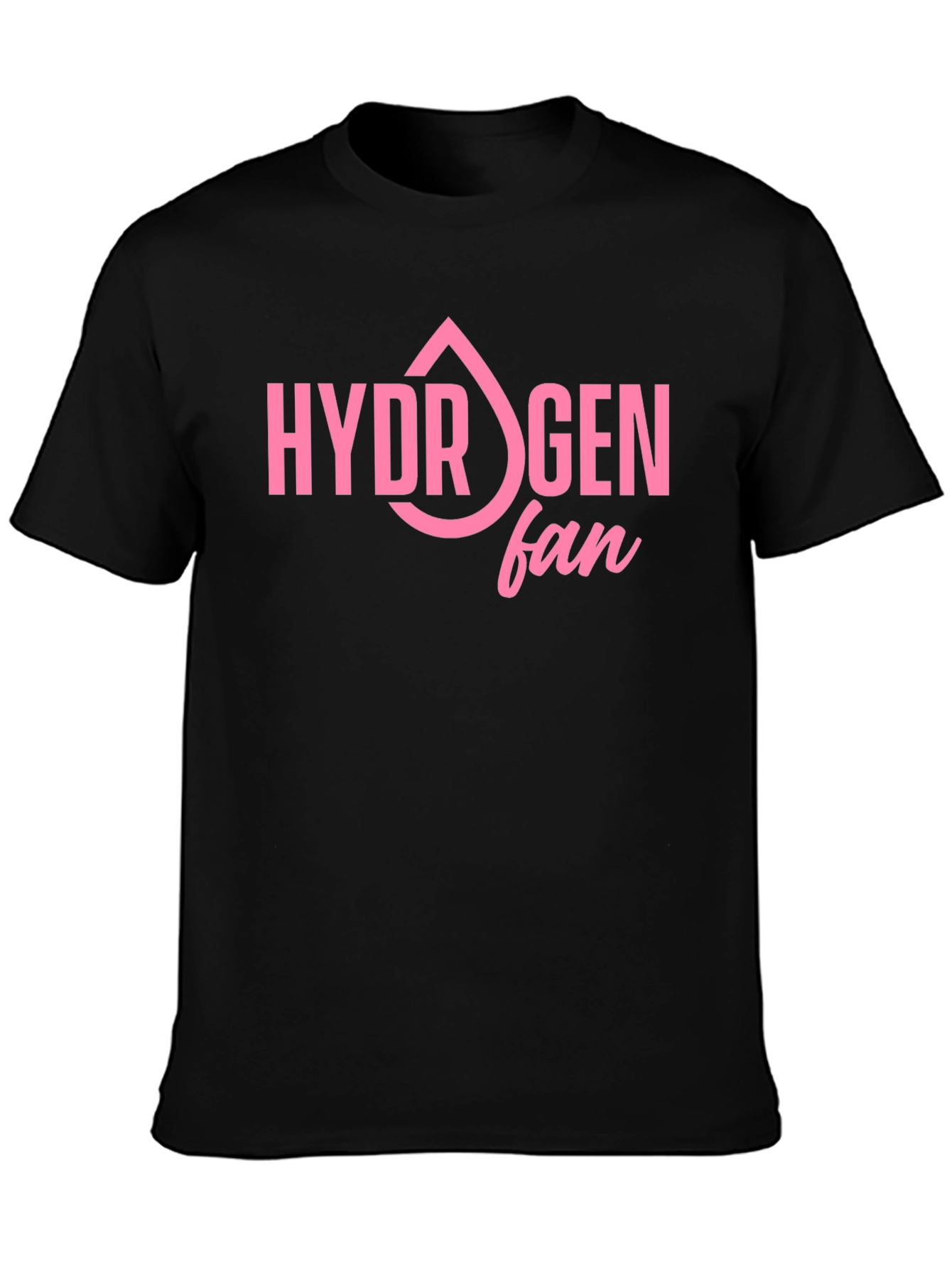 Hydrogen Fan T-Shirt - Black, Pink Graphic Tee - 3