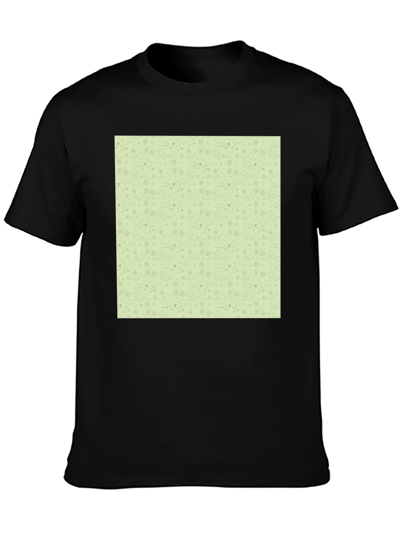 Black Patterned Tee - Stylish Casual Wear view 3