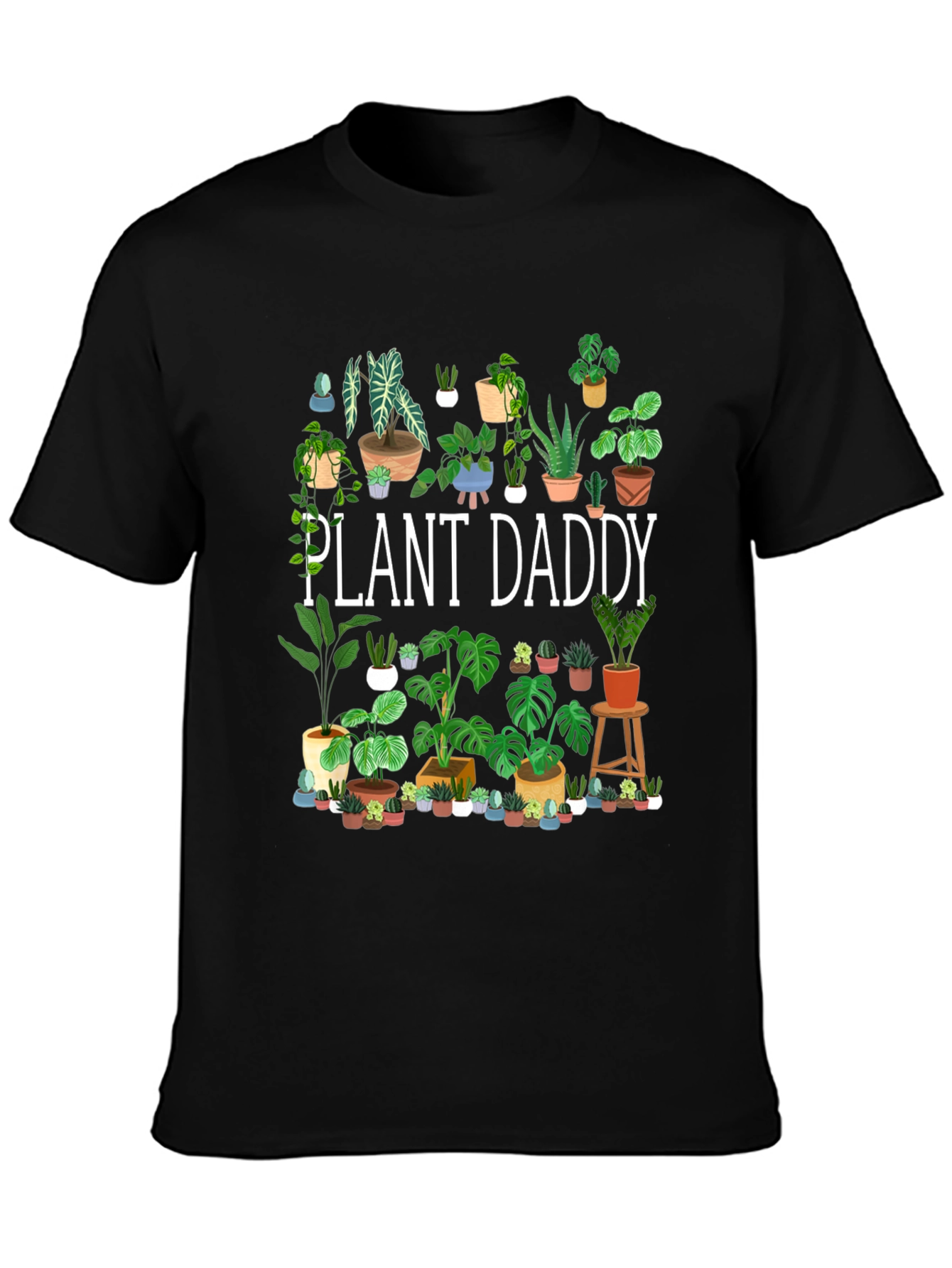 Black Plant Daddy T-Shirt - Gardener Gift view 3