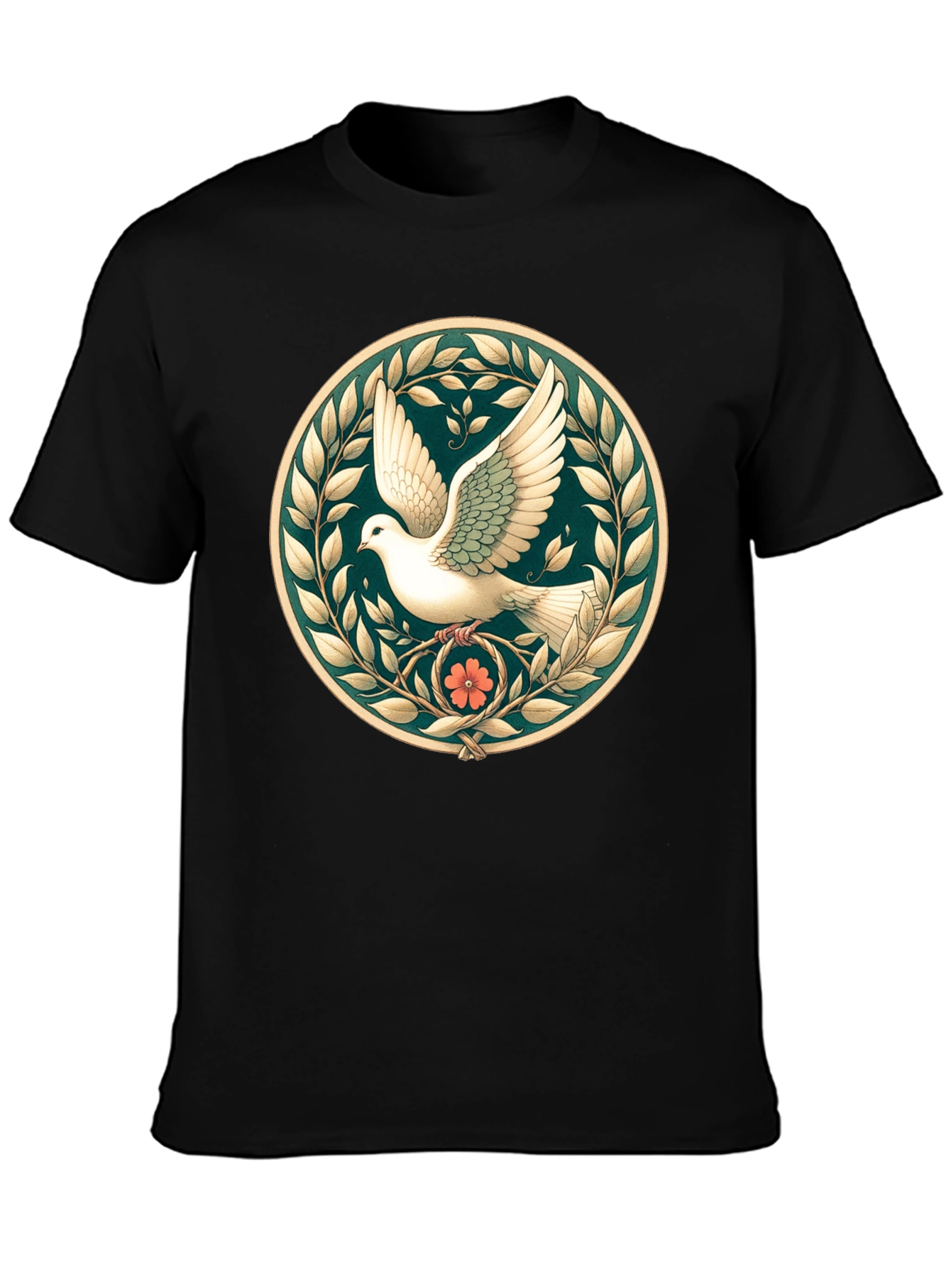 Black Dove & Laurel Graphic Tee - Peaceful Elegance view 3