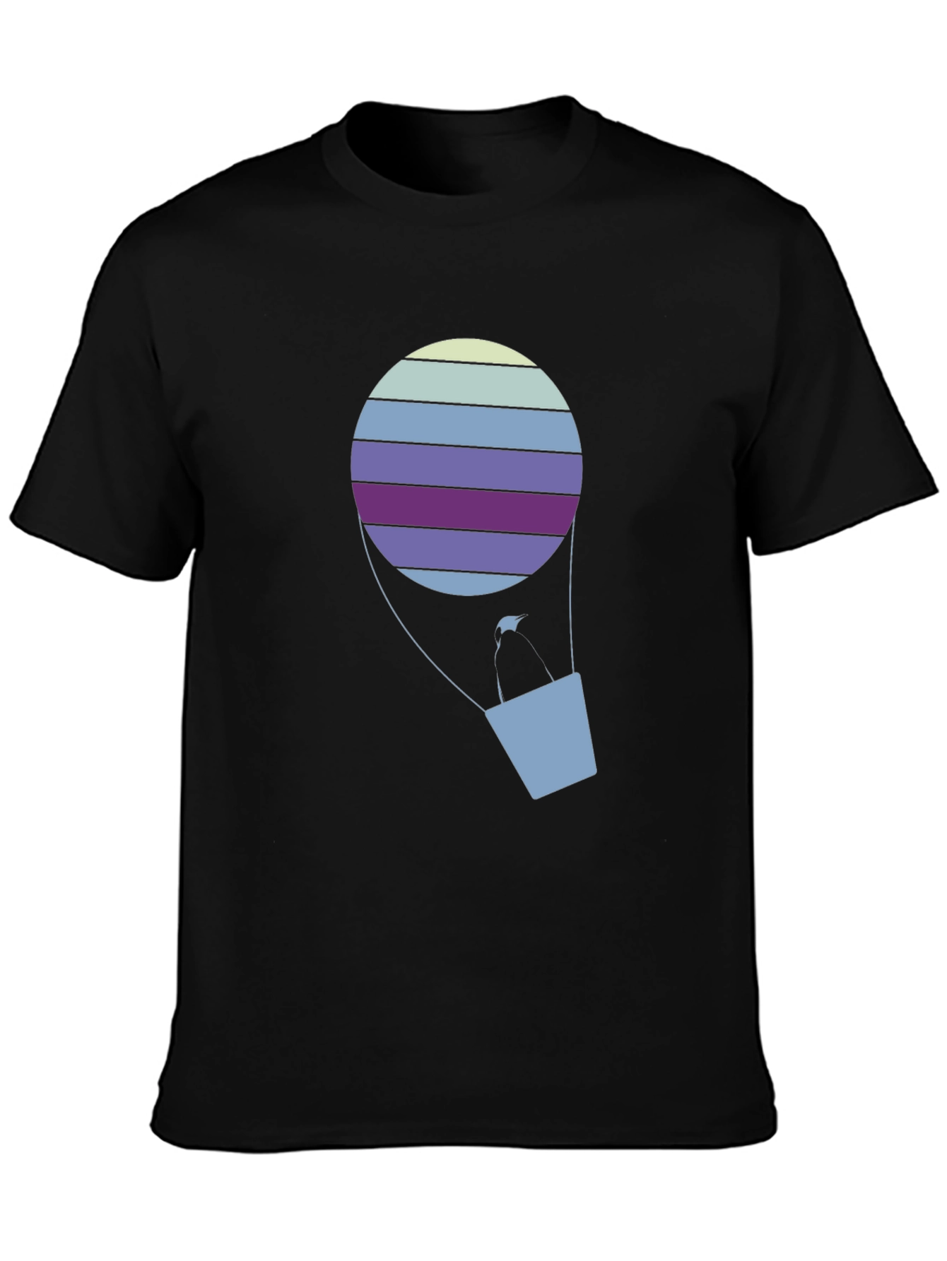 Black Striped Hot Air Balloon Graphic Tee view 3
