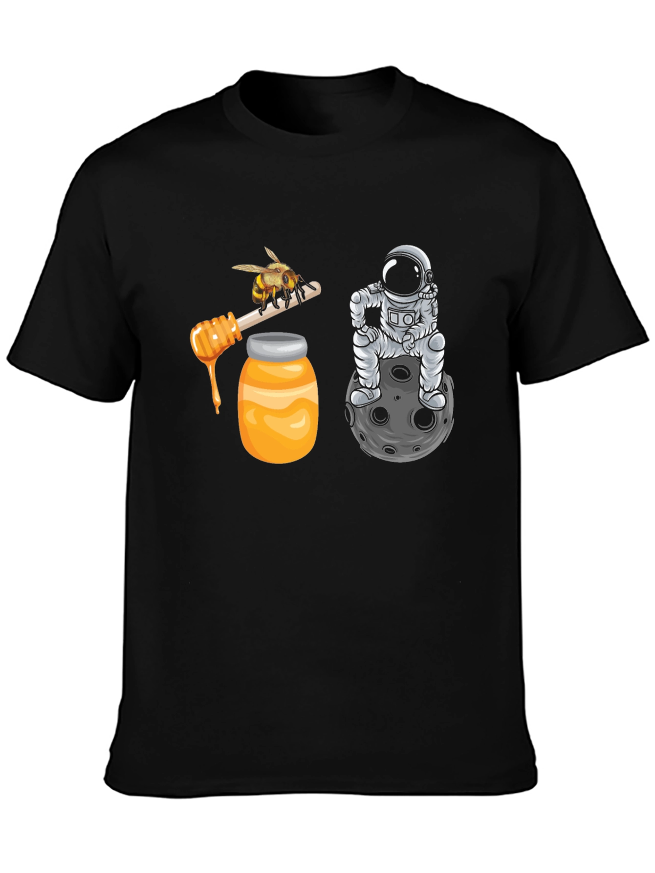 Black Astronaut Bee & Honey T-Shirt view 3