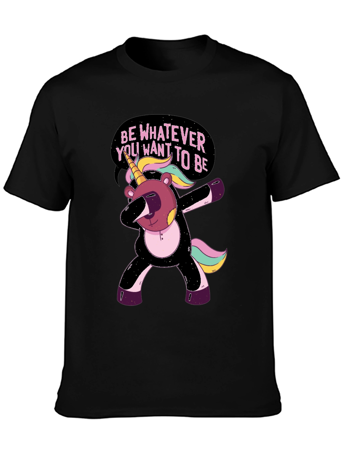 Black Unicorn Bear Dab T-Shirt - Be Whatever You Want To Be! view 3
