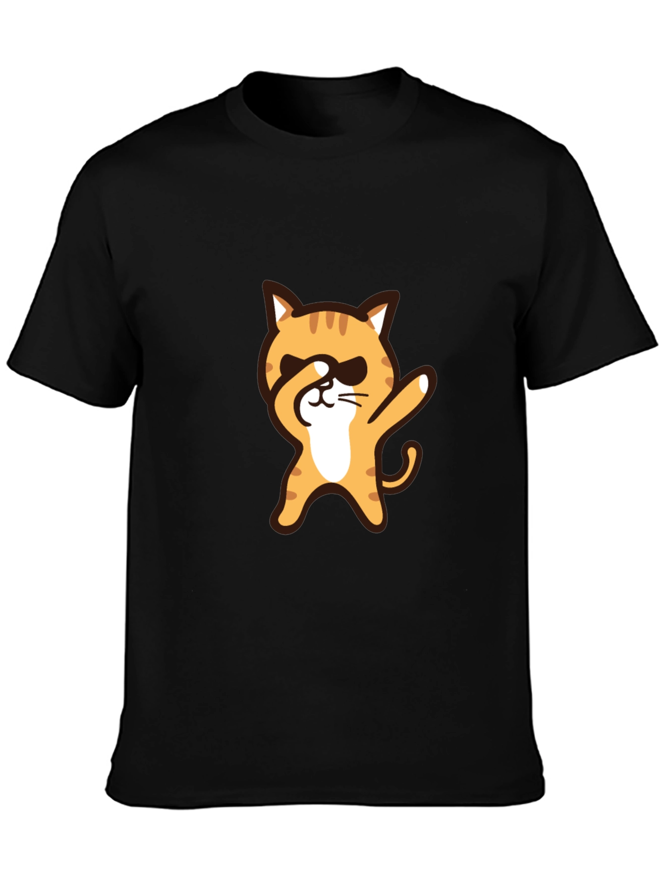 Black Dabbing Cat Graphic Tee - Cool & Casual view 3