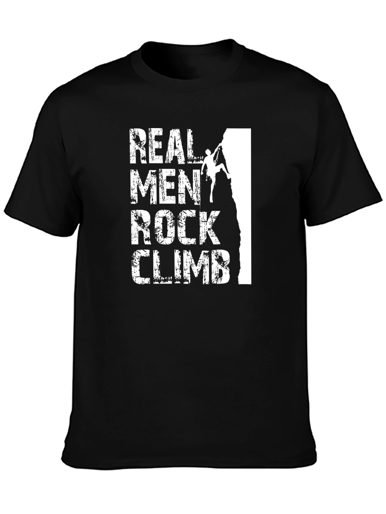 Black Real Men Rock Climb T-Shirt Black Graphic Tee view 3