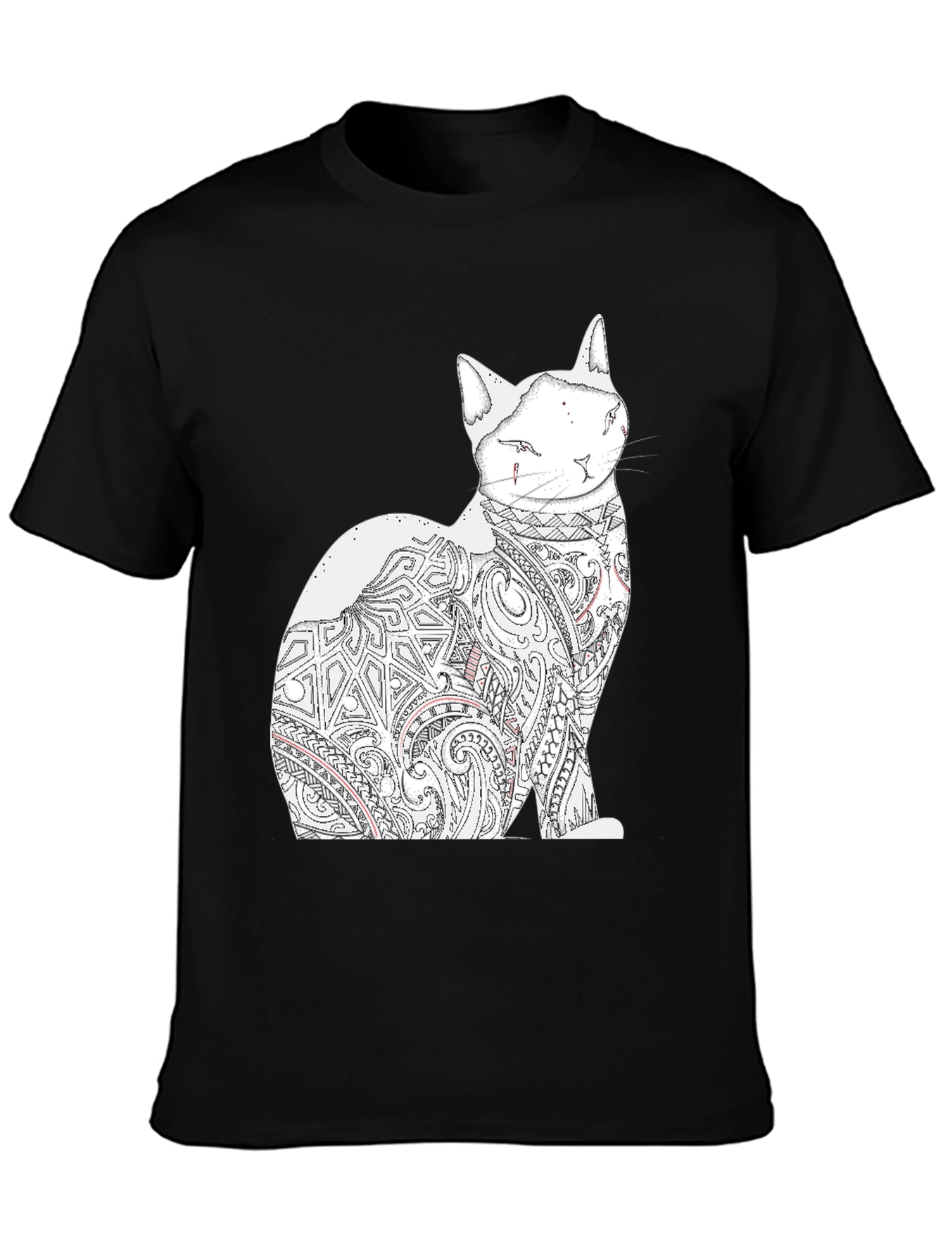 Black Cat Tattoo Graphic Print Black Tee view 3