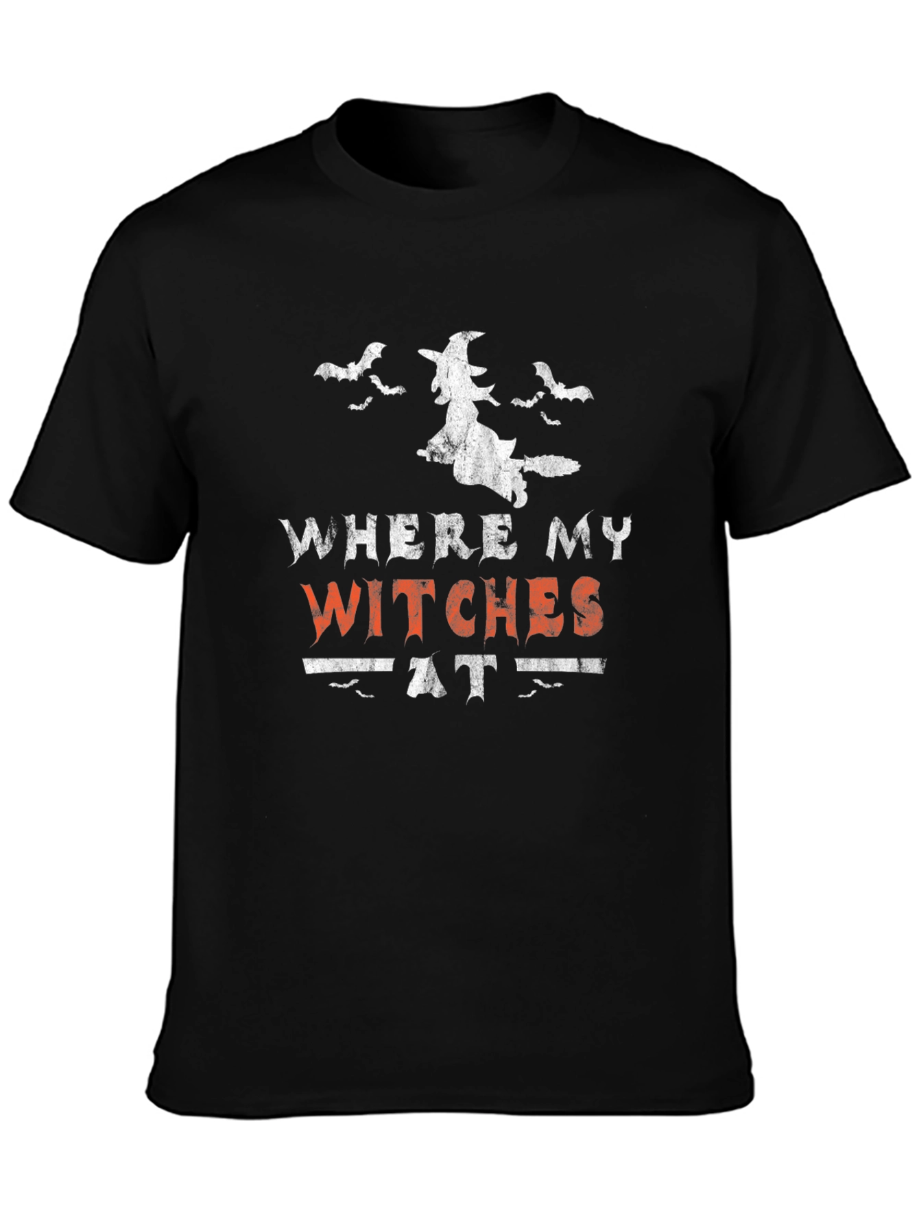 Black Where My Witches At Halloween Graphic T-Shirt view 3