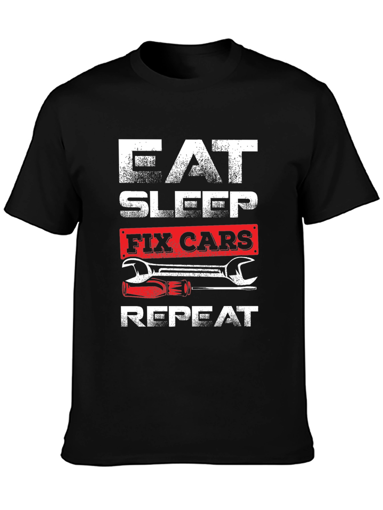 Eat Sleep Fix Cars Repeat Graphic T-Shirt - 3