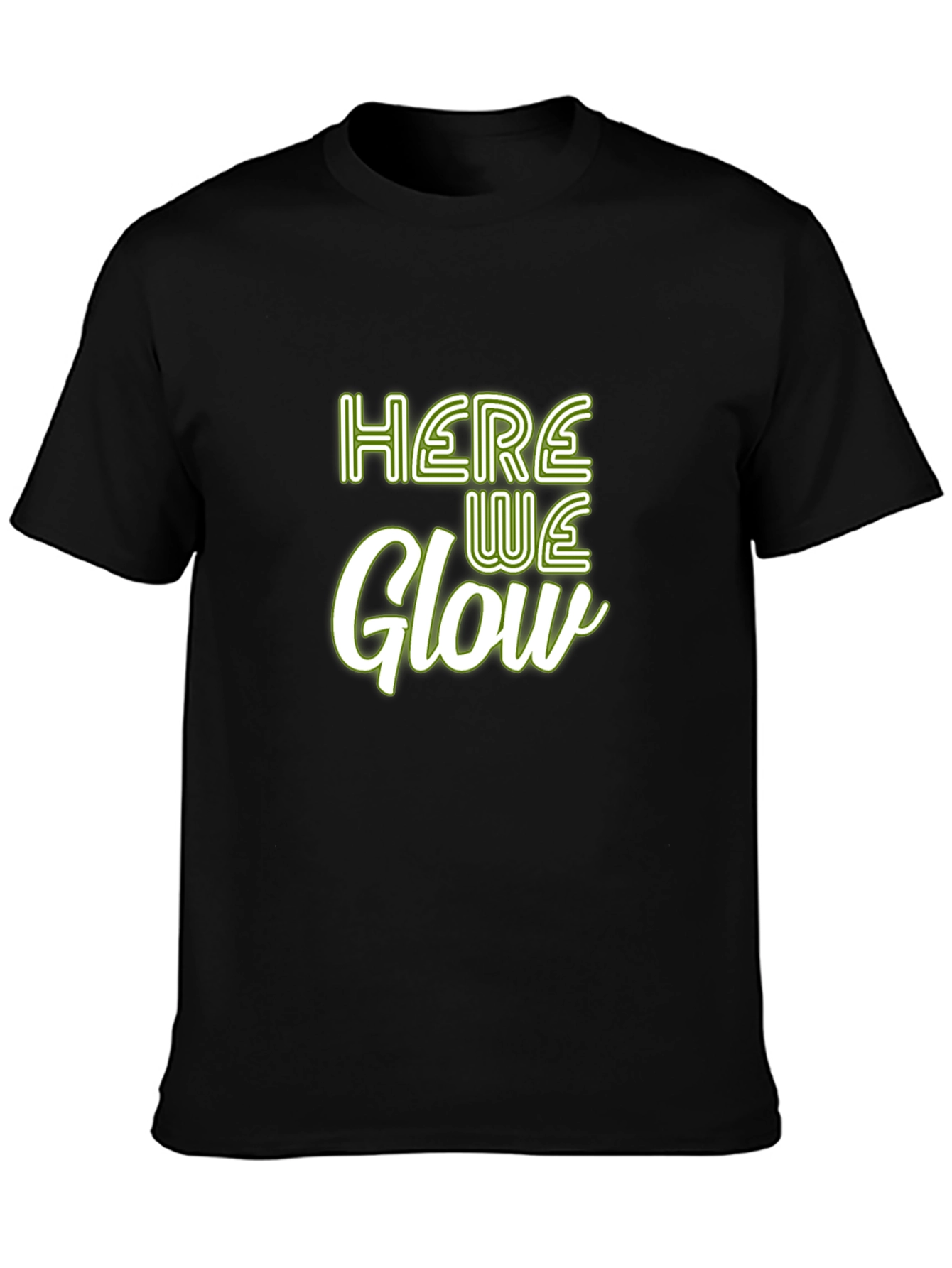 Black Here We Glow Graphic Tee - Soft Cotton Blend view 3