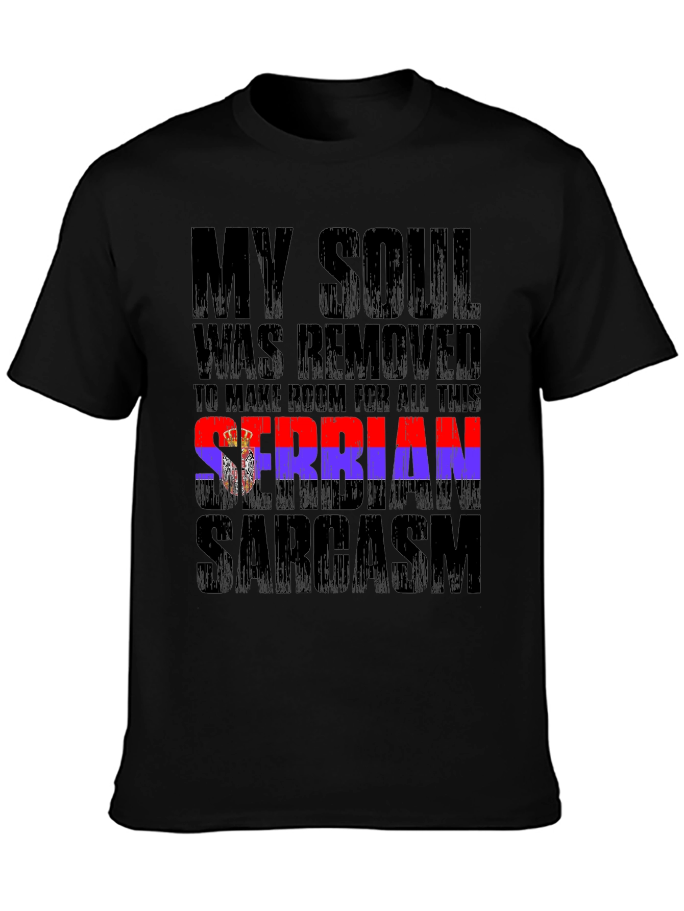 Black Serbian Sarcasm Graphic T-Shirt view 3