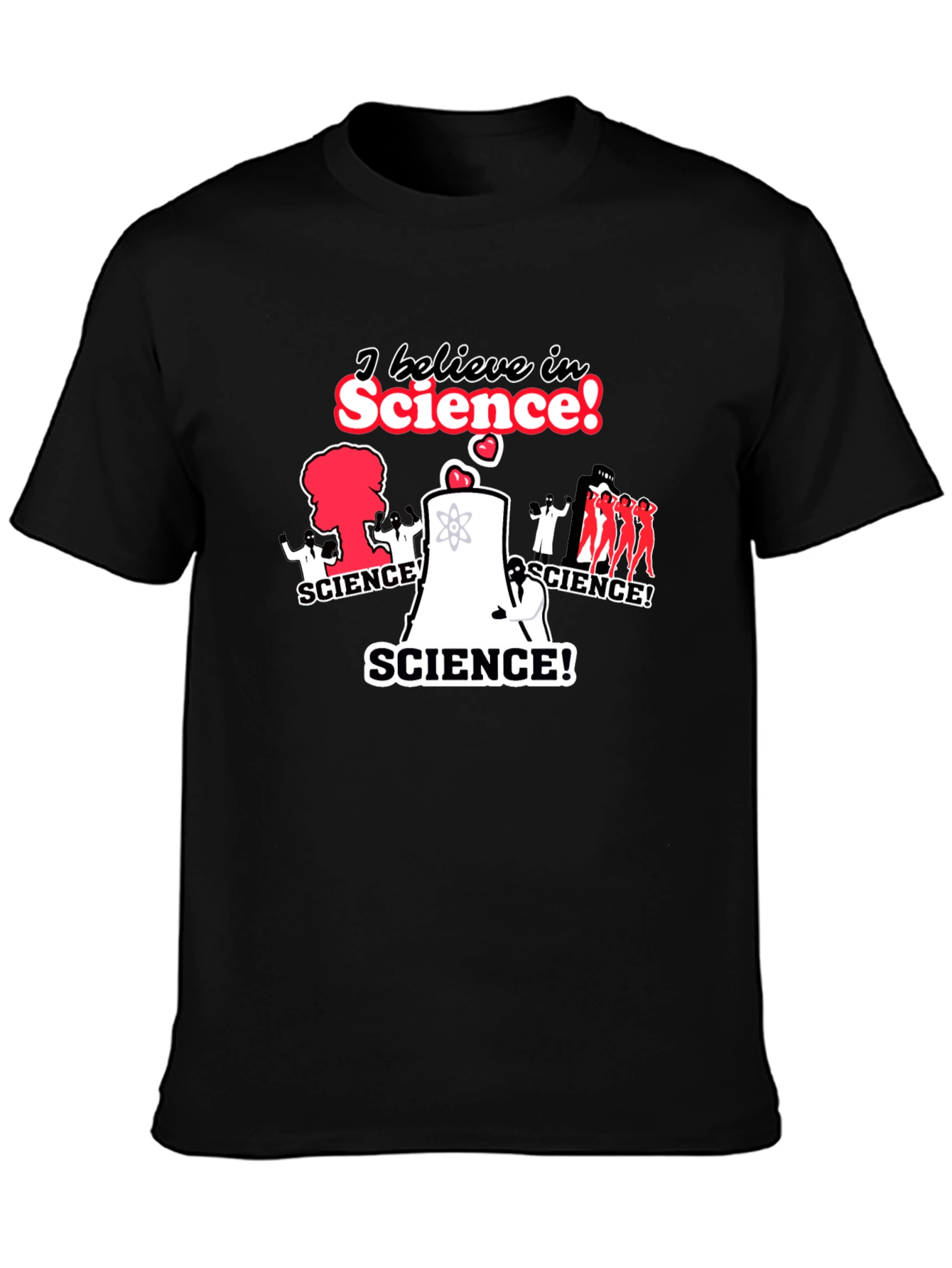 Black I Believe in Science! T-Shirt - Black view 3