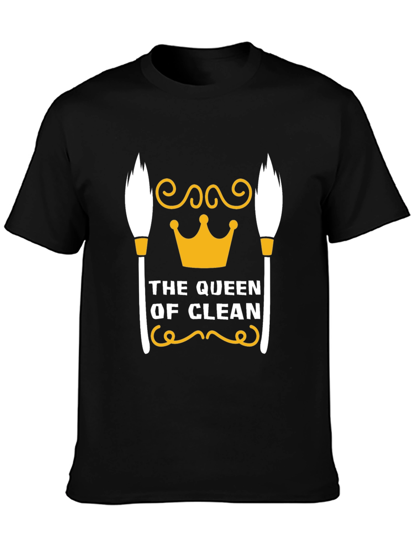 Black Queen of Clean T-Shirt - Funny Cleaning Shirt view 3
