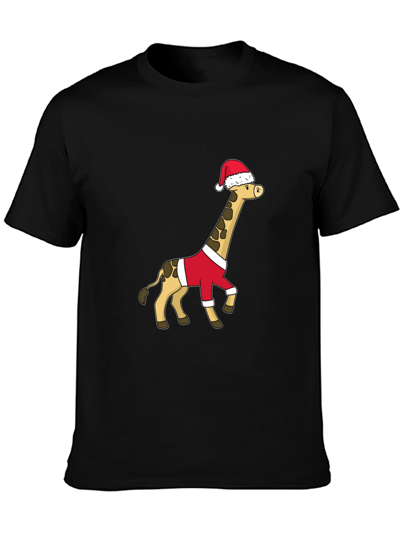 Black Festive Giraffe Santa Shirt - Holiday Cheer view 3