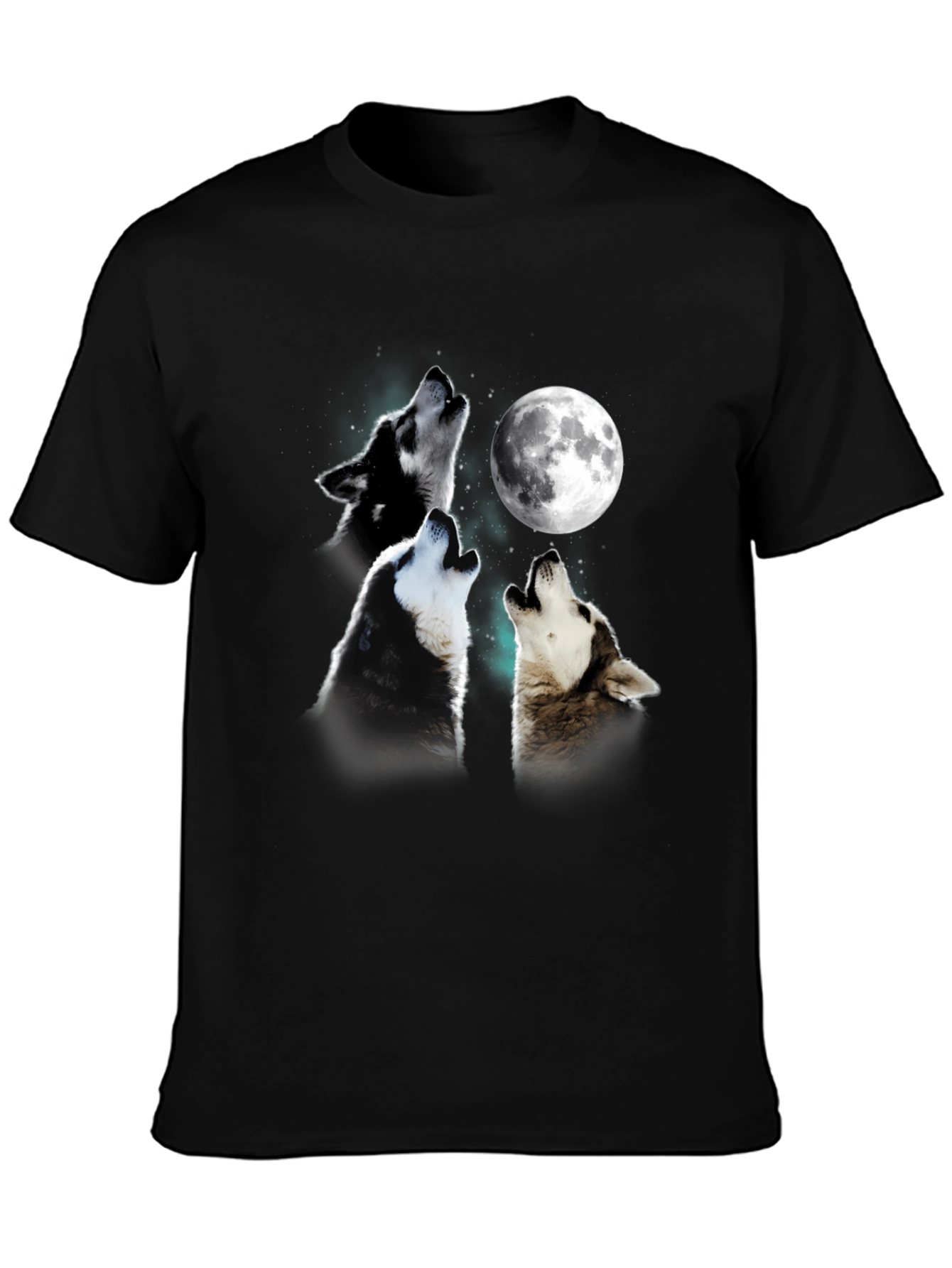 Black Wolf Moon T-Shirt - Unique Graphic Tee view 3