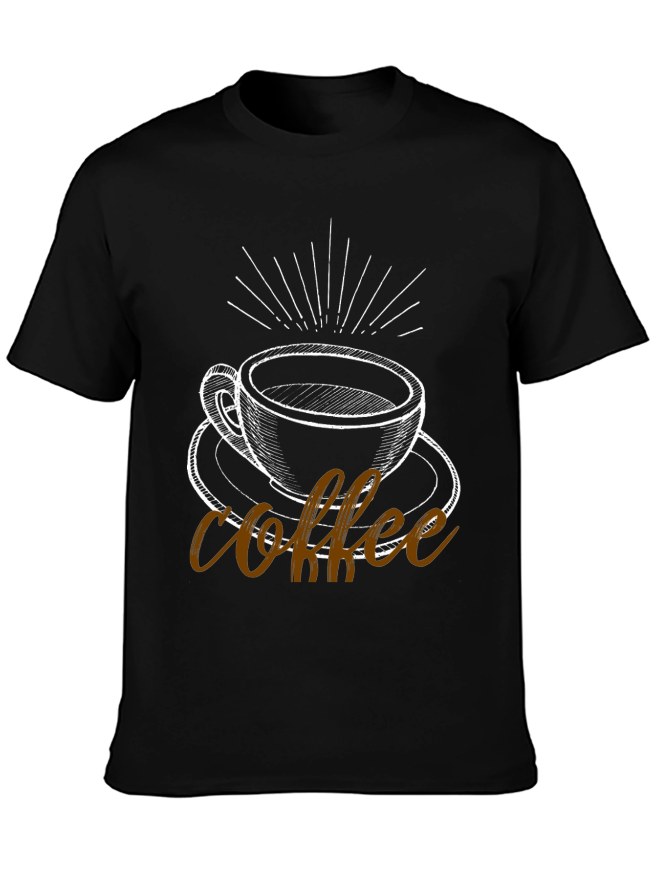 Black Coffee Graphic Tee - Black Cotton Blend T-Shirt view 3