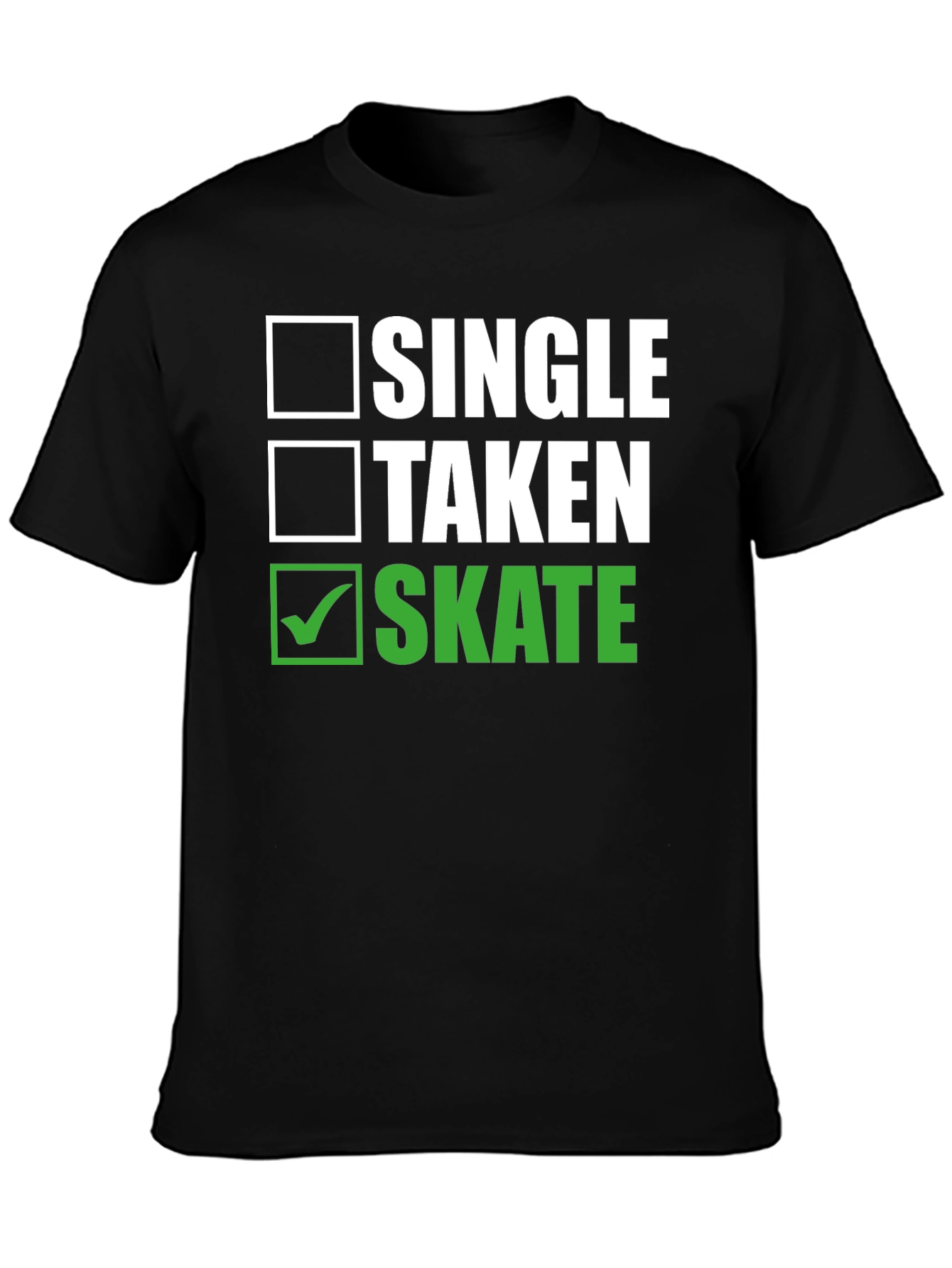 Black Single Taken Skate T-Shirt - Funny Skateboarder Tee view 3
