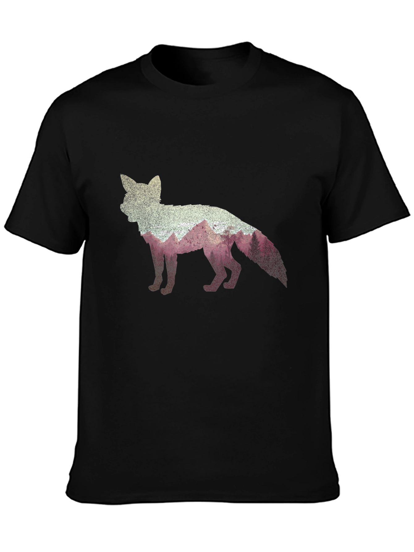 Black Fox Graphic Print Black T-Shirt view 3