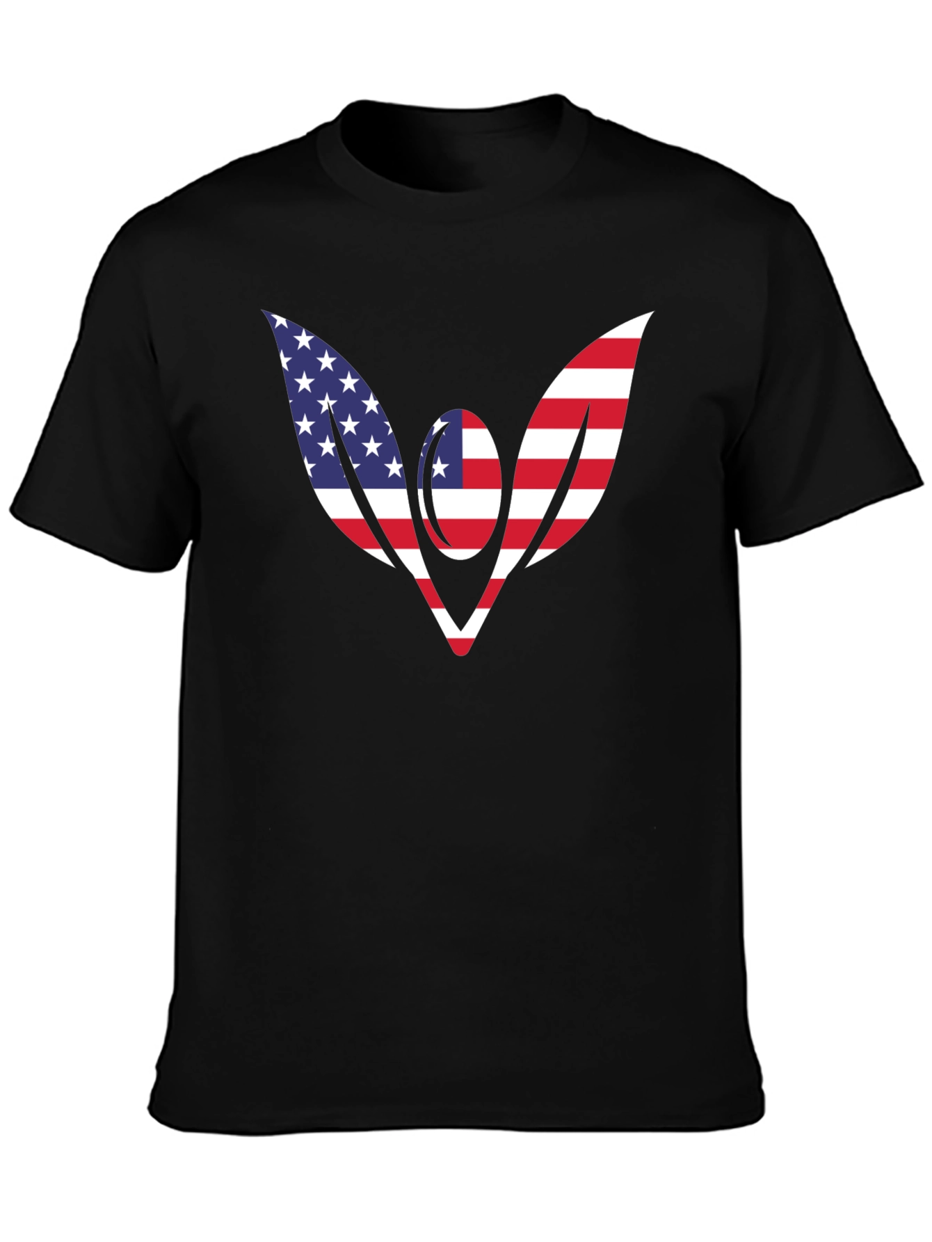 Black American Flag Wings T-Shirt - Patriotic Tee view 3
