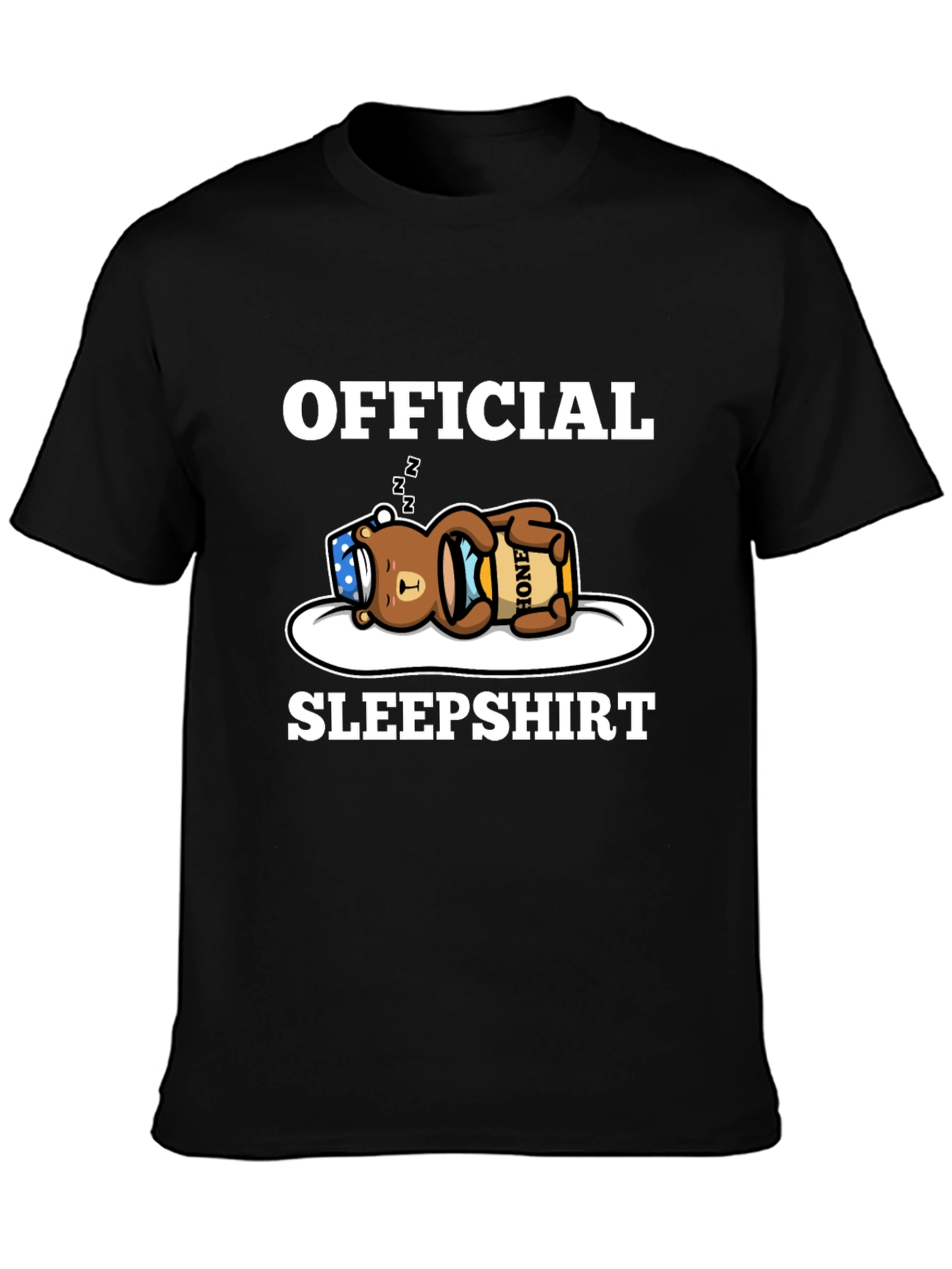 Black Official Sleepshirt - Bear with Honey Pot T-Shirt view 3