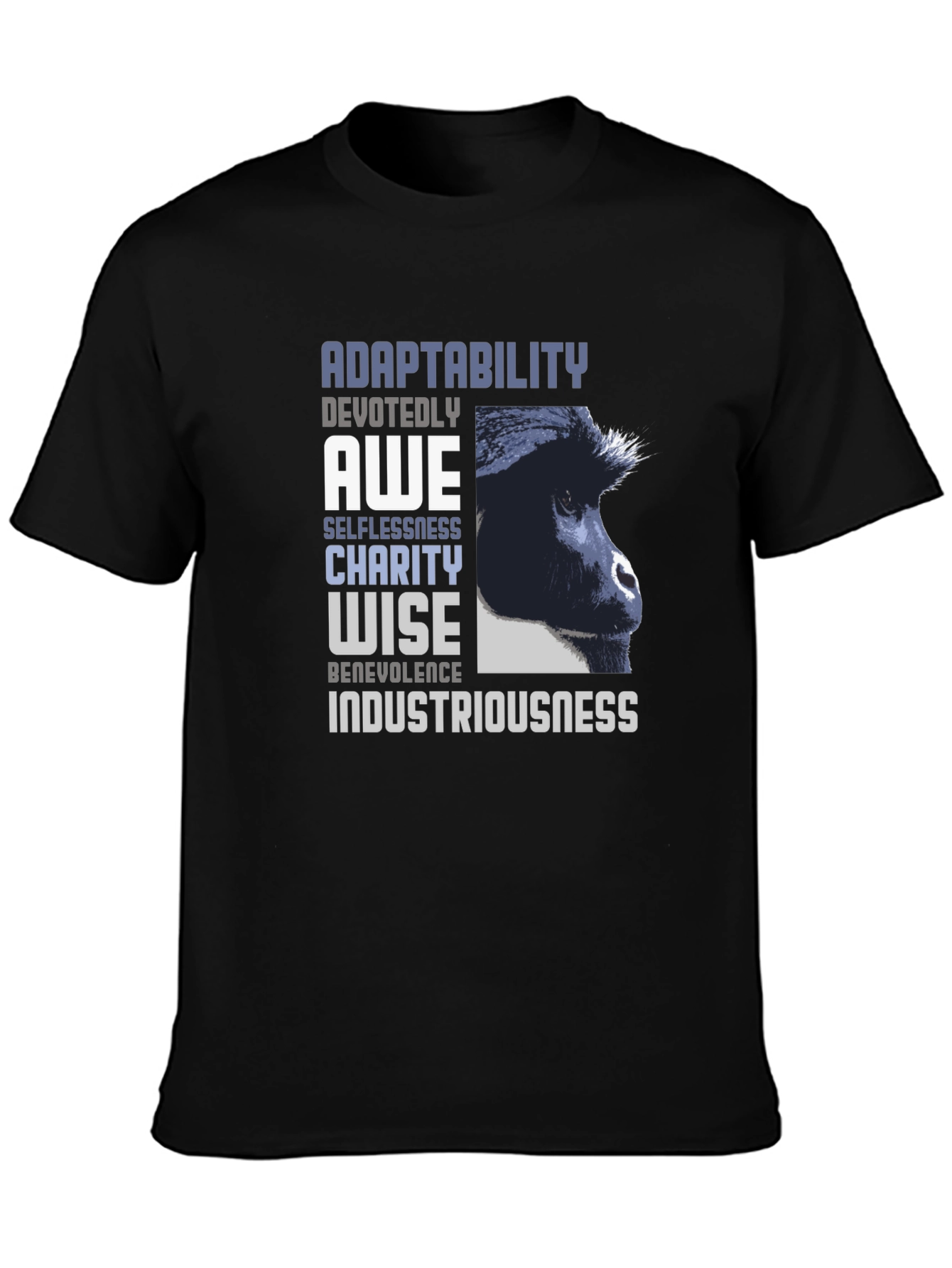 Black Adaptability Gorilla Graphic Tee - Unisex view 3