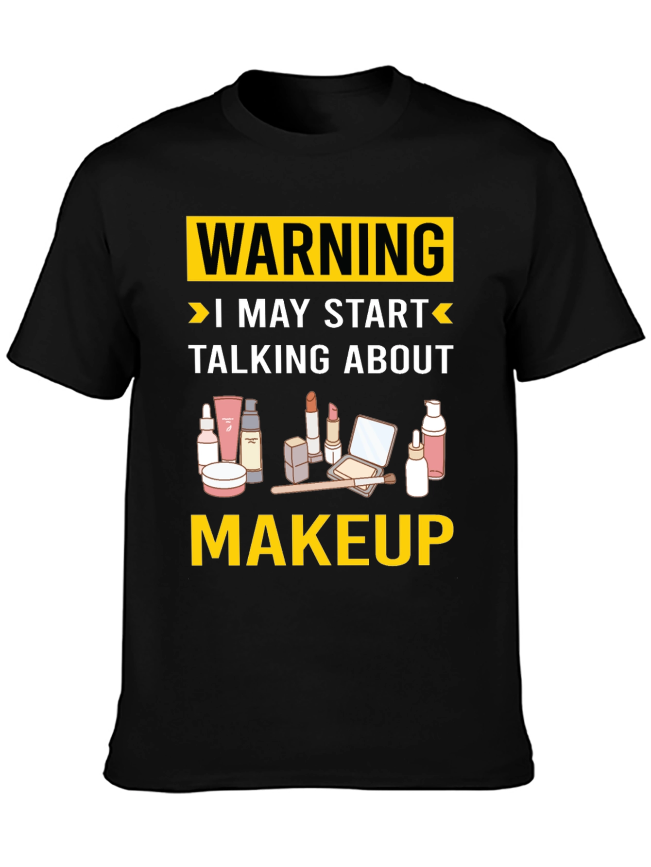 Black Warning Makeup T-Shirt view 3