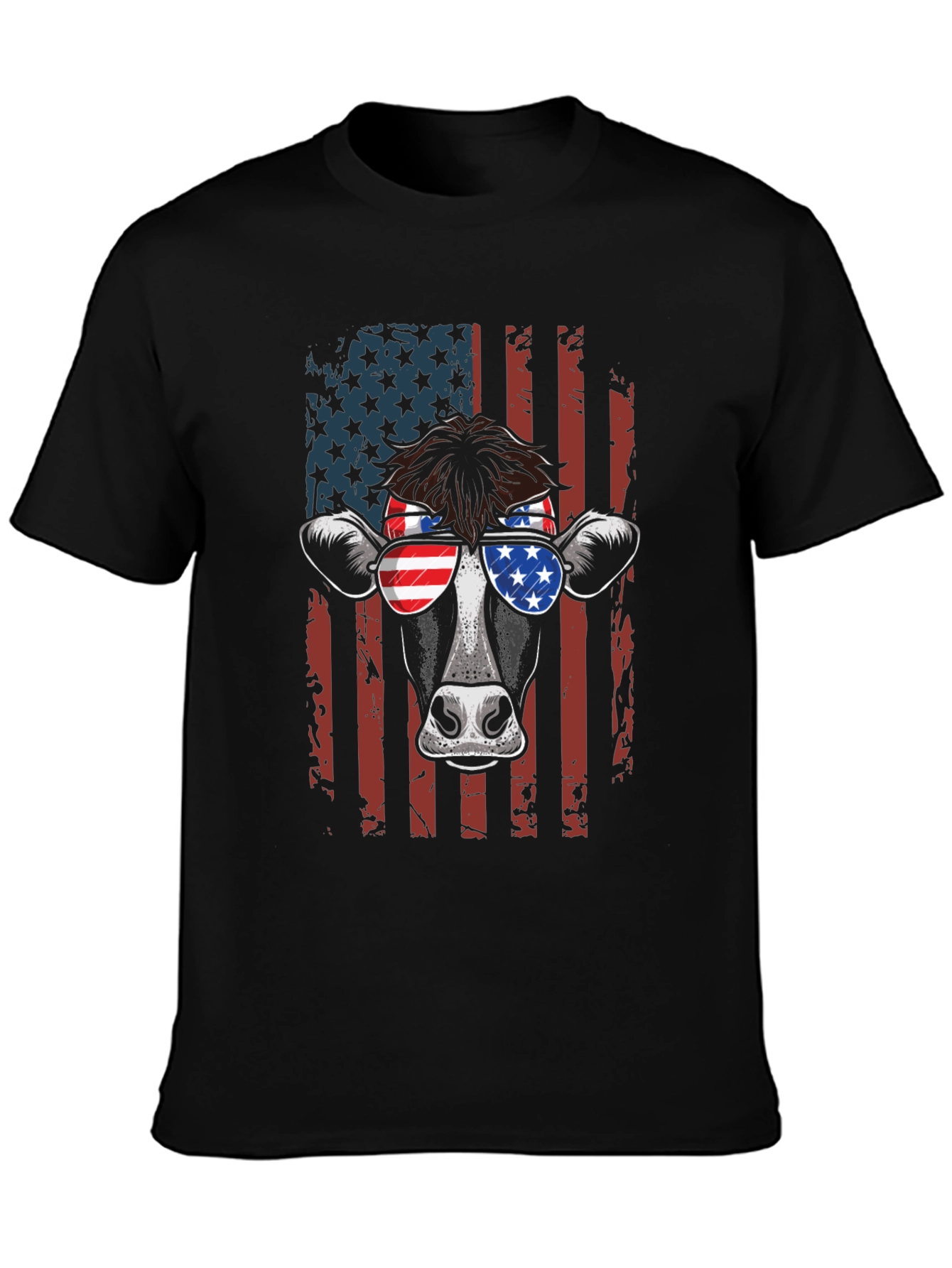 Patriotic Cow T-Shirt - American Flag Design - 3