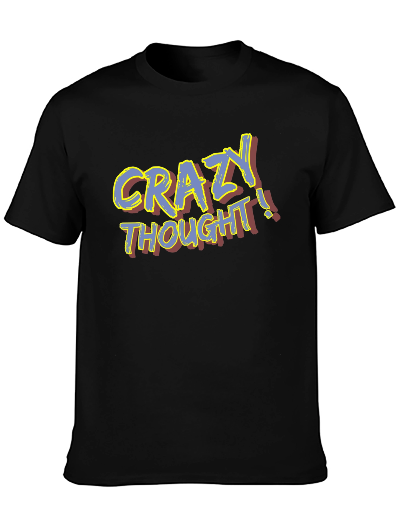 Black Crazy Thought Graphic T-Shirt - Men's Black Tee view 3