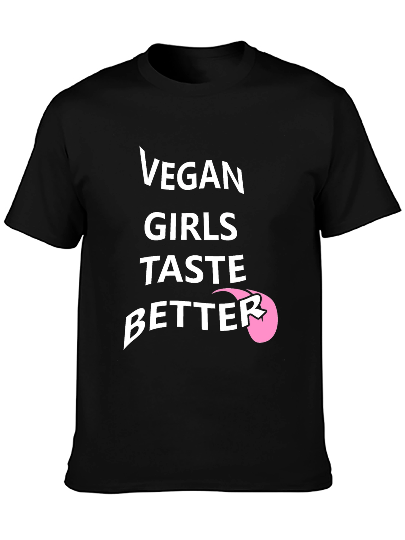 Black Vegan Girls Taste Better Black Graphic T-Shirt view 3