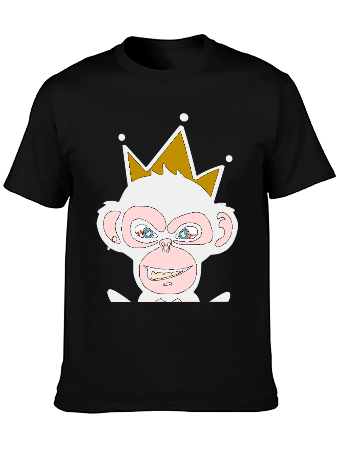 Black King Monkey T-Shirt - Cartoon Ape Tee view 3