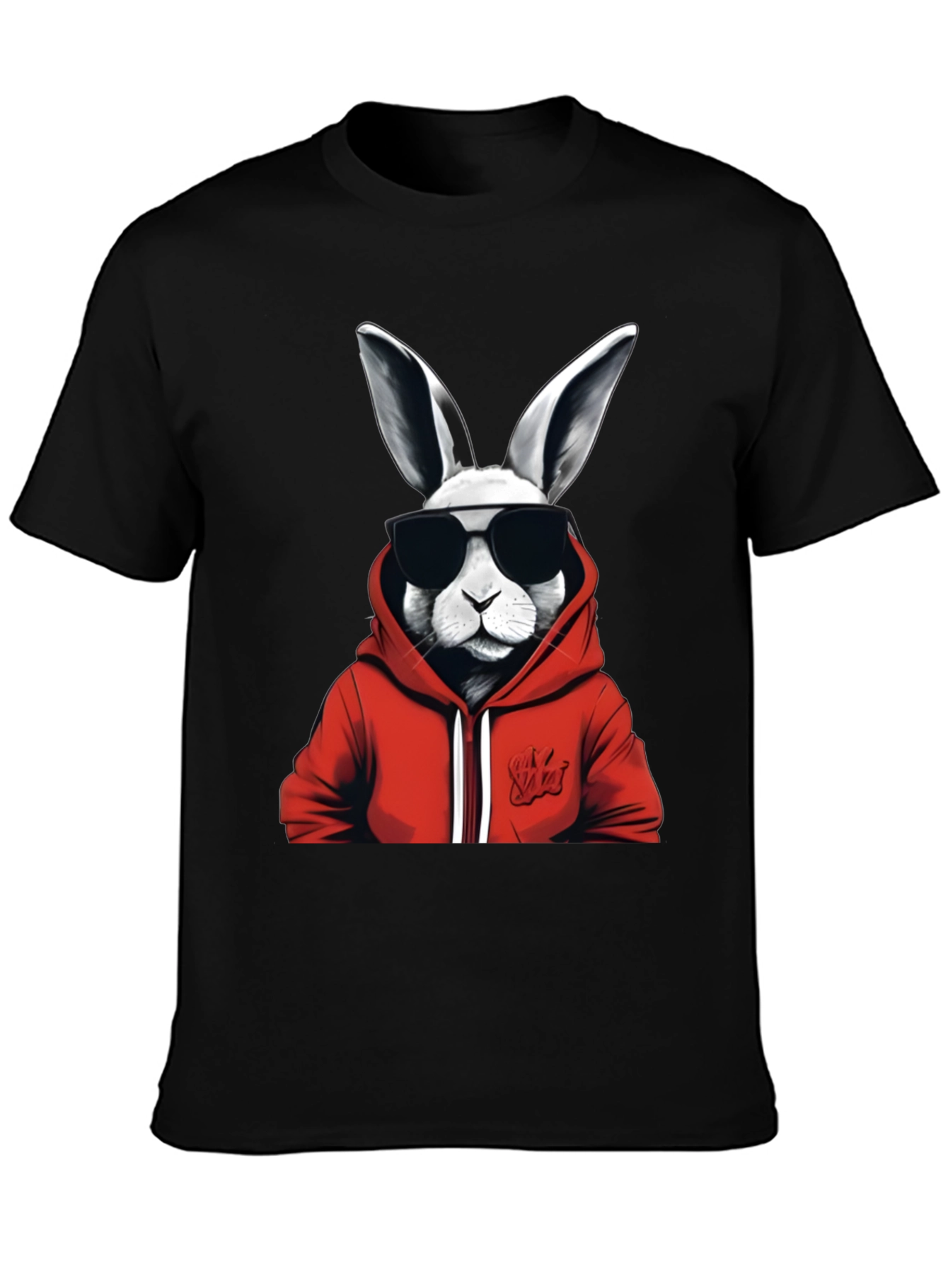Black Cool Rabbit Graphic Tee - Black view 3