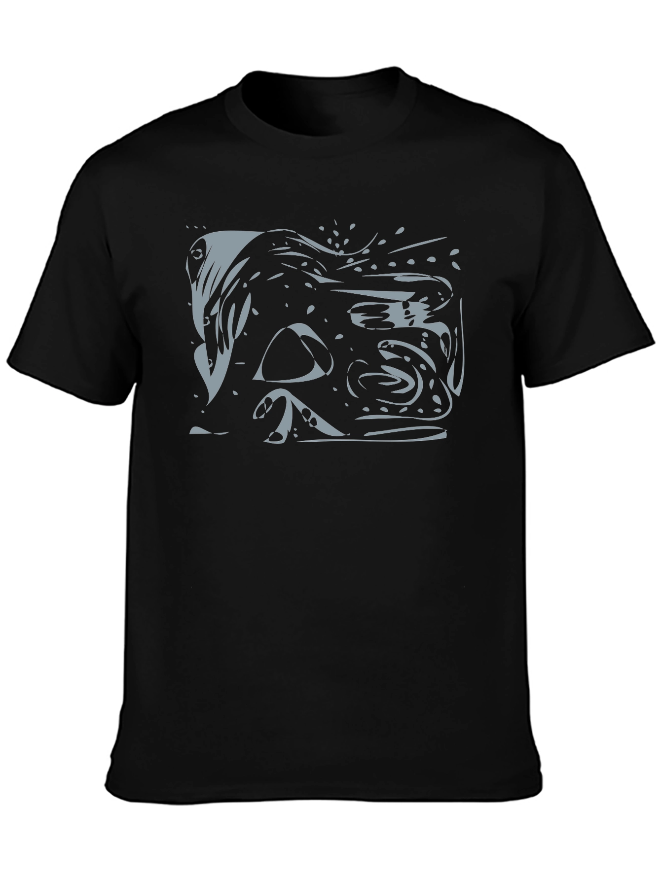 Black Abstract Graphic Print Black T-Shirt view 3