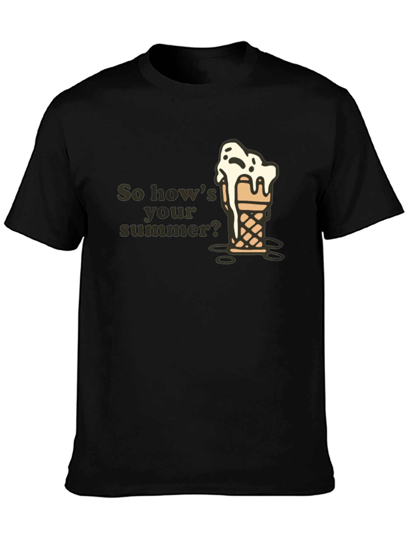 Black Summer Ice Cream Men's T-Shirt view 3